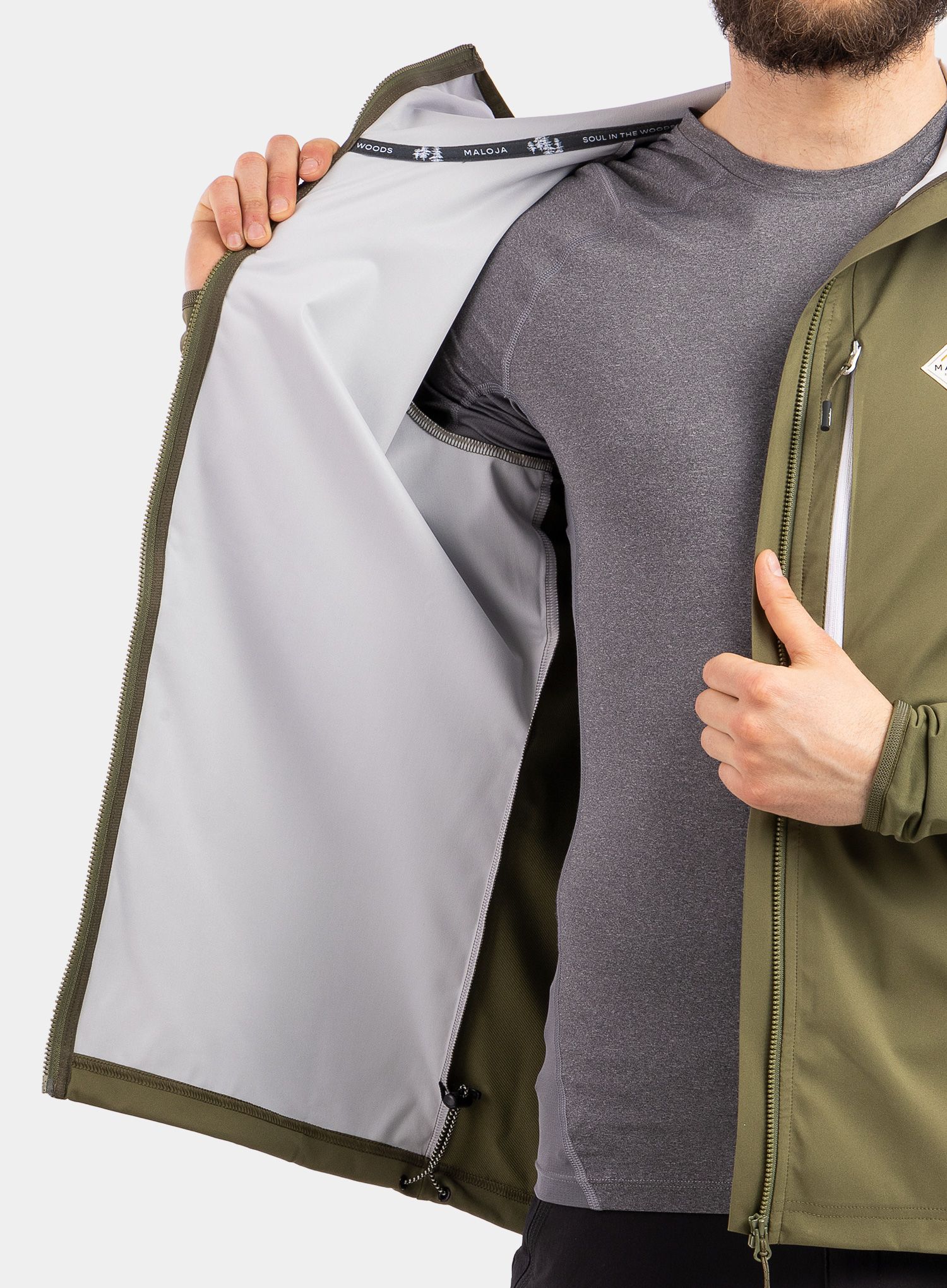 Softshell jakna Maloja Beifuss - moss/moss