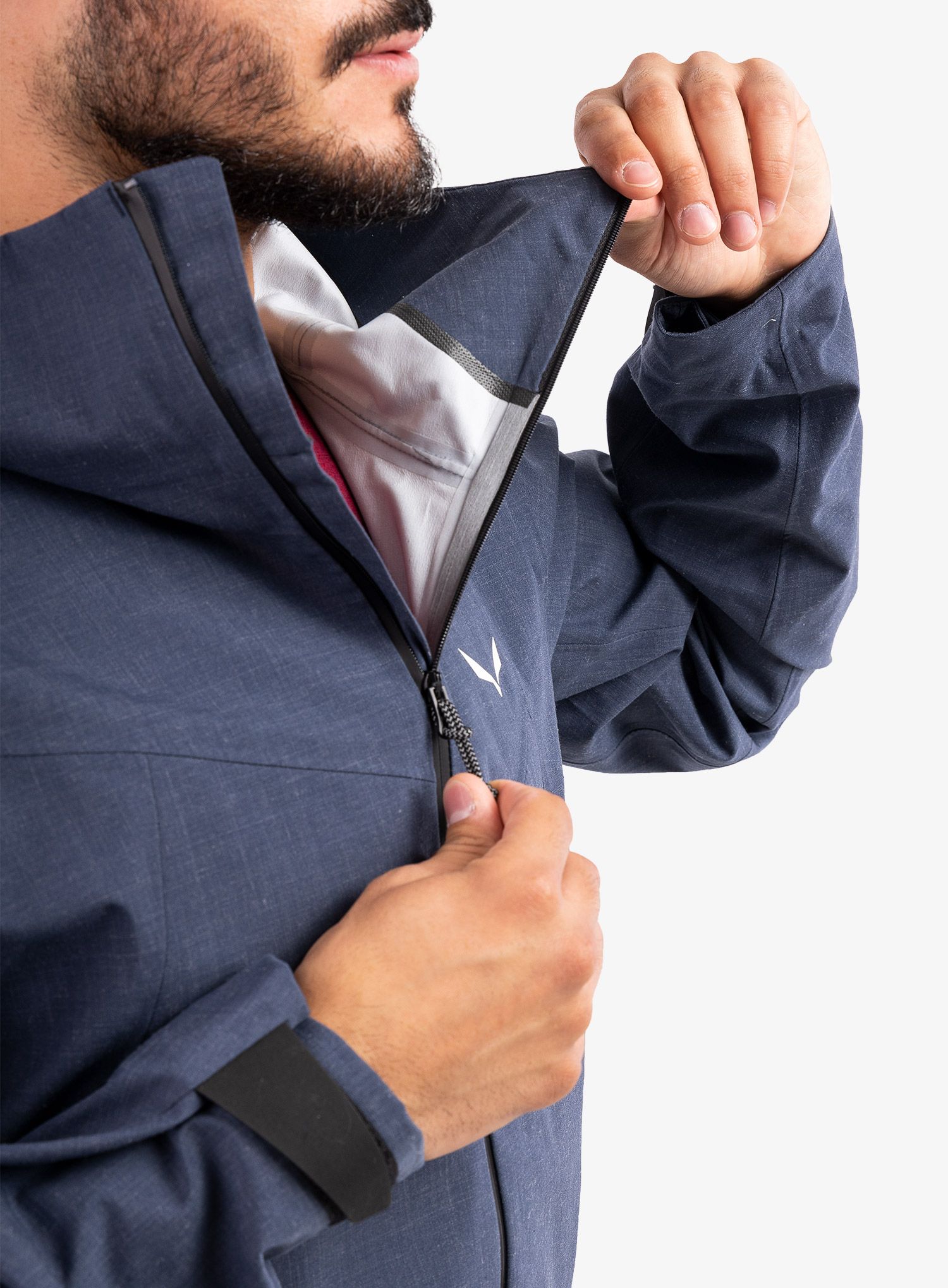 Hardshell jakna Salewa Fanes Wool PTX Jacket - premium navy melange