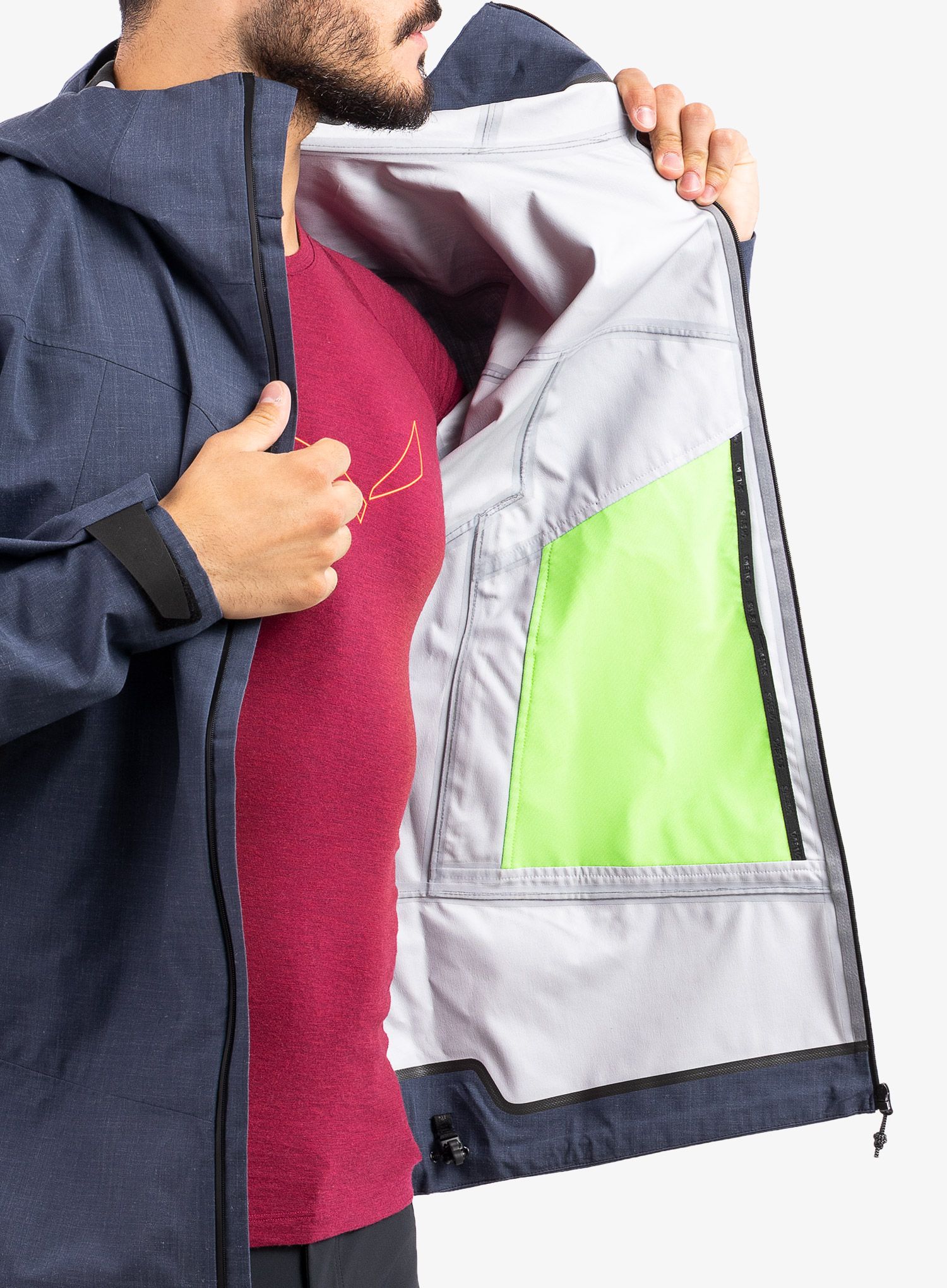 Hardshell jakna Salewa Fanes Wool PTX Jacket - premium navy melange