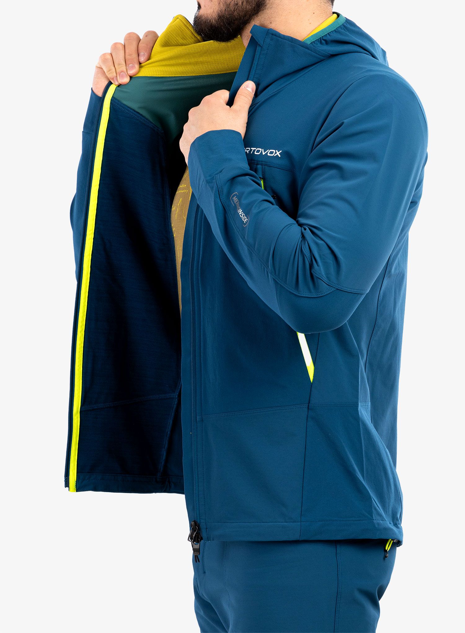 Moška jakna Ortovox Pala Hooded Jacket - petrol blue
