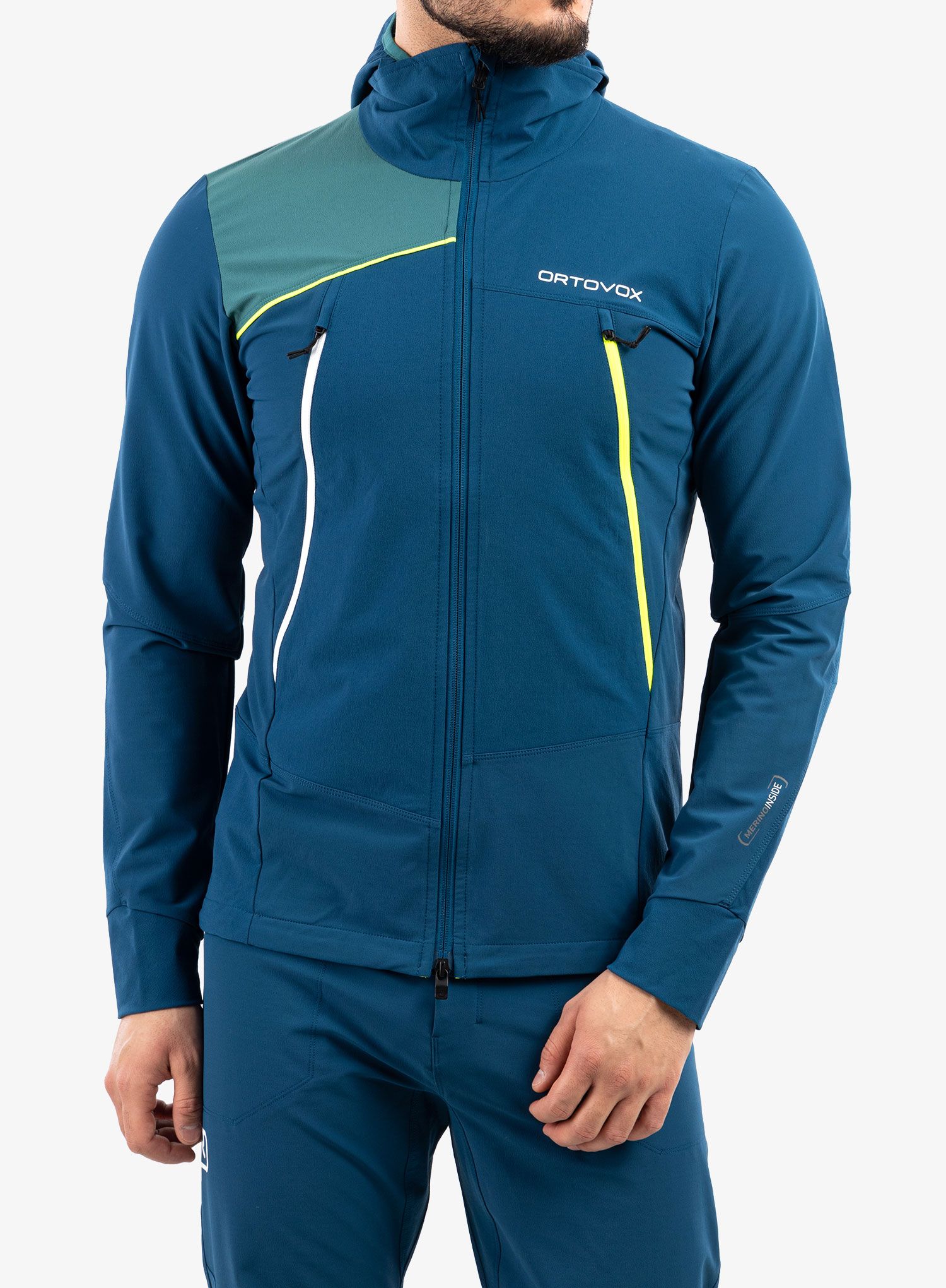 Moška jakna Ortovox Pala Hooded Jacket - petrol blue