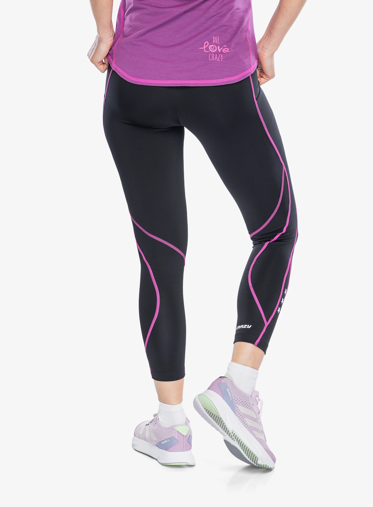 Ženske tekaške pajkice Crazy Leggings Cute Light - pop