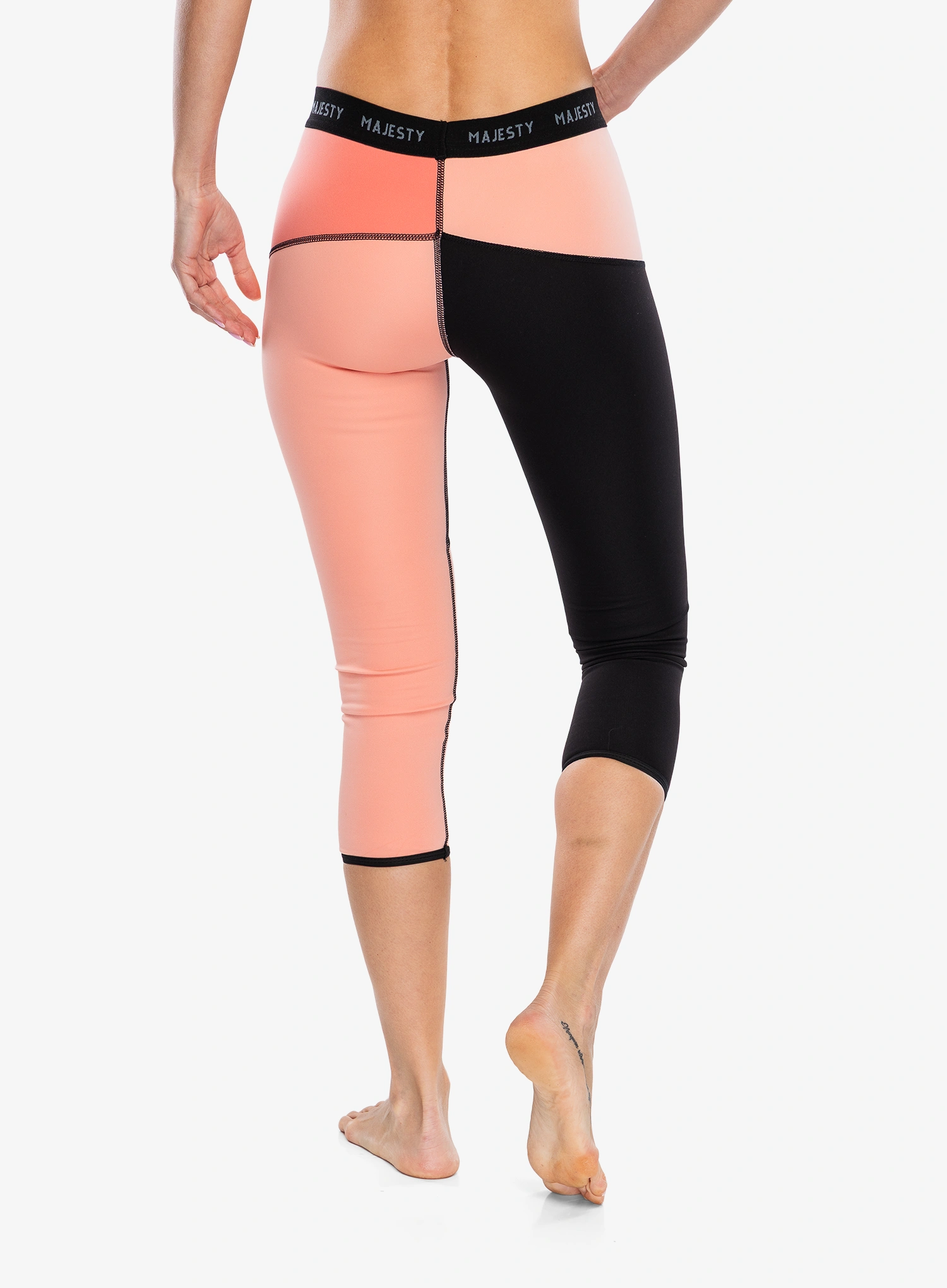 Ženske termo pajkice Majesty Surface Pants - black/coral
