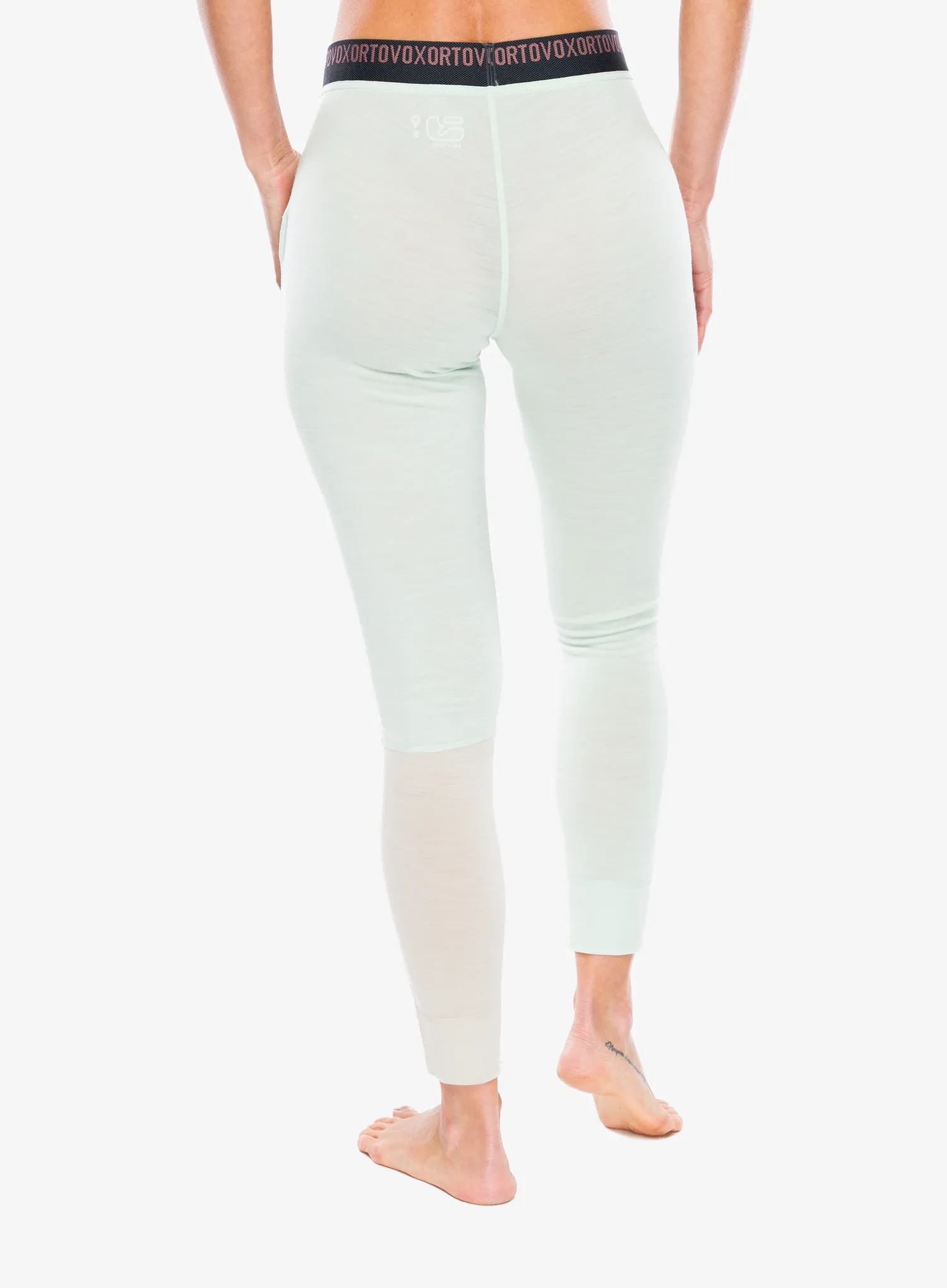 Ženske termo pajkice Ortovox 185 Rock N Wool Long Pants - green acid