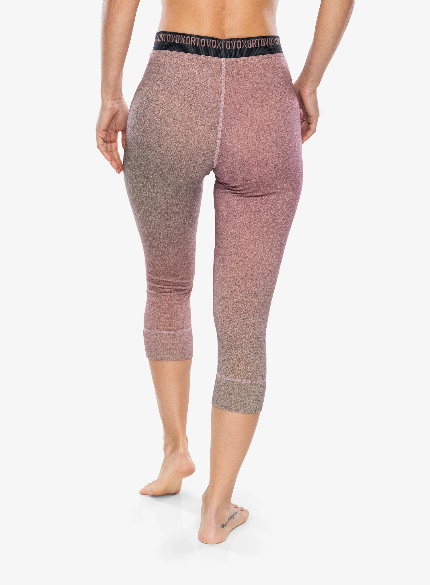 Ženske termo pajkice Ortovox 185 Rock'N'Wool Print SP - aop dawn rose