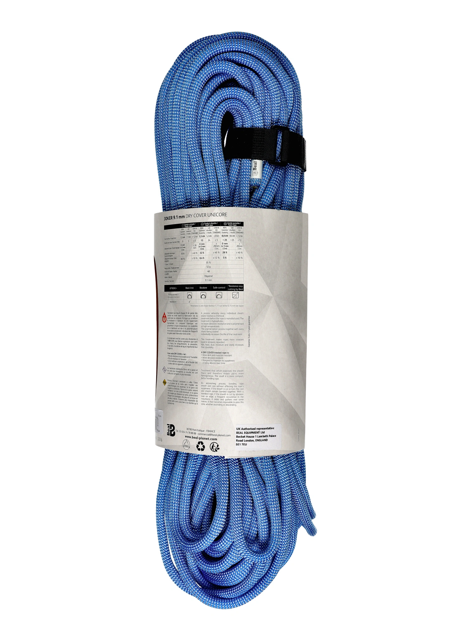 Dinamična vrv Beal Joker Soft Unicore 9,1 mm x 70 m Dry Cover - blue