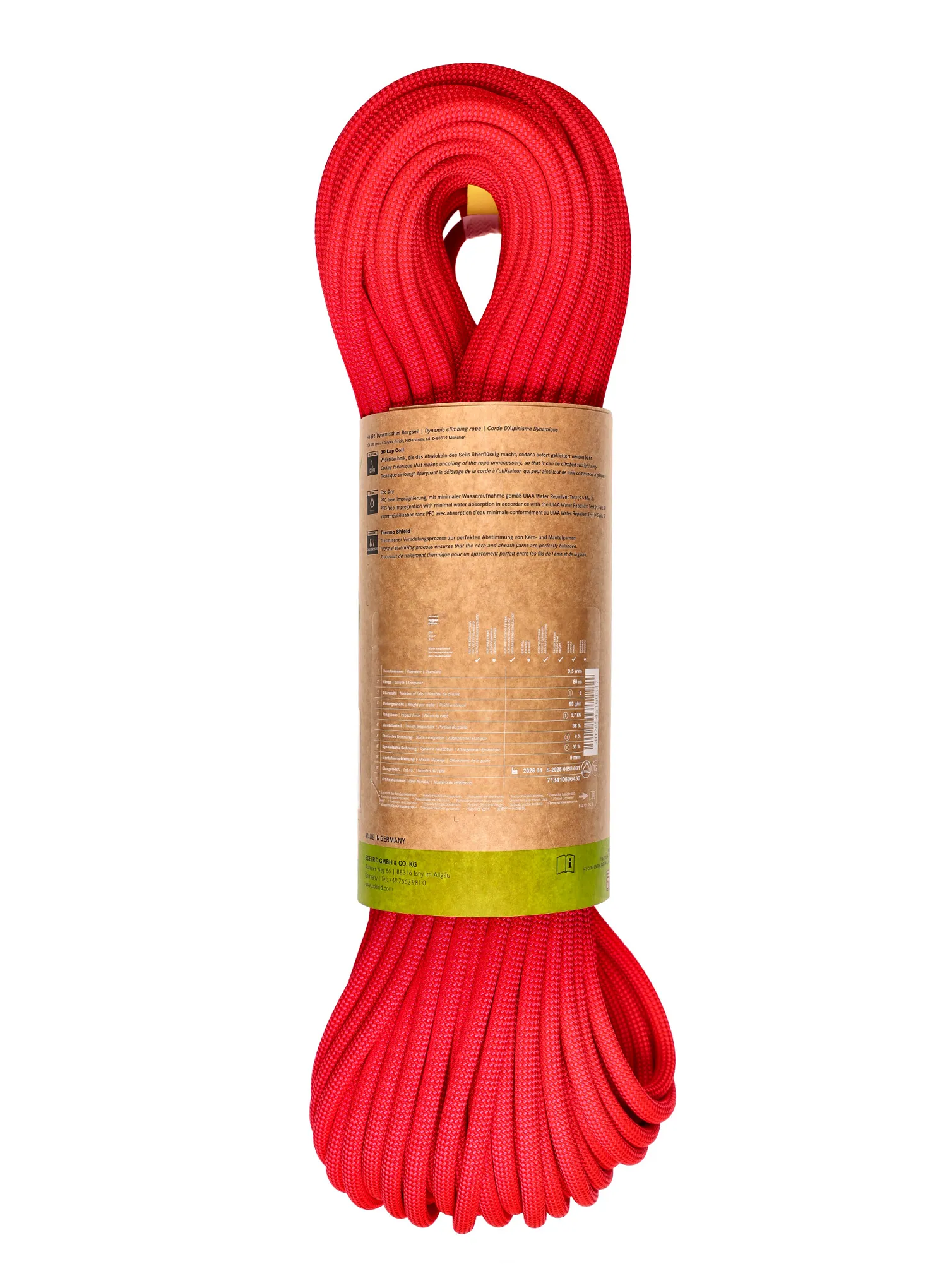 Dinamična vrv Edelrid Eagle Lite Eco Dry 9,5 mm 60 m - neon coral