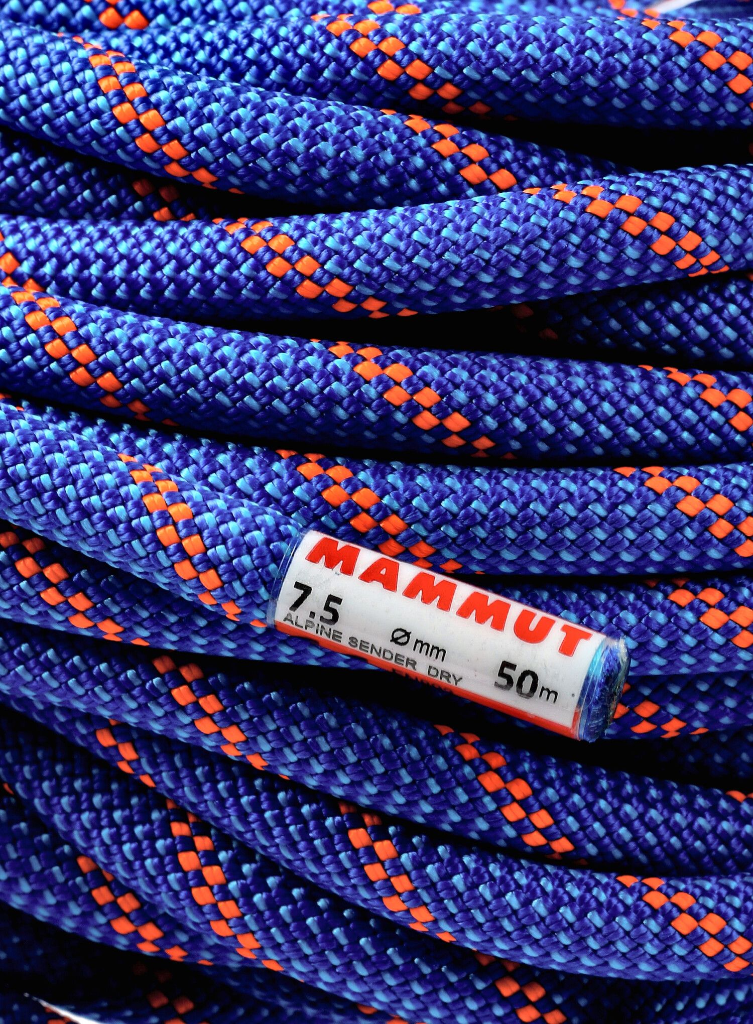 Dvojna vrv Mammut 7.5 Alpine Sender Dry Rope 50 m - blue/safety orange