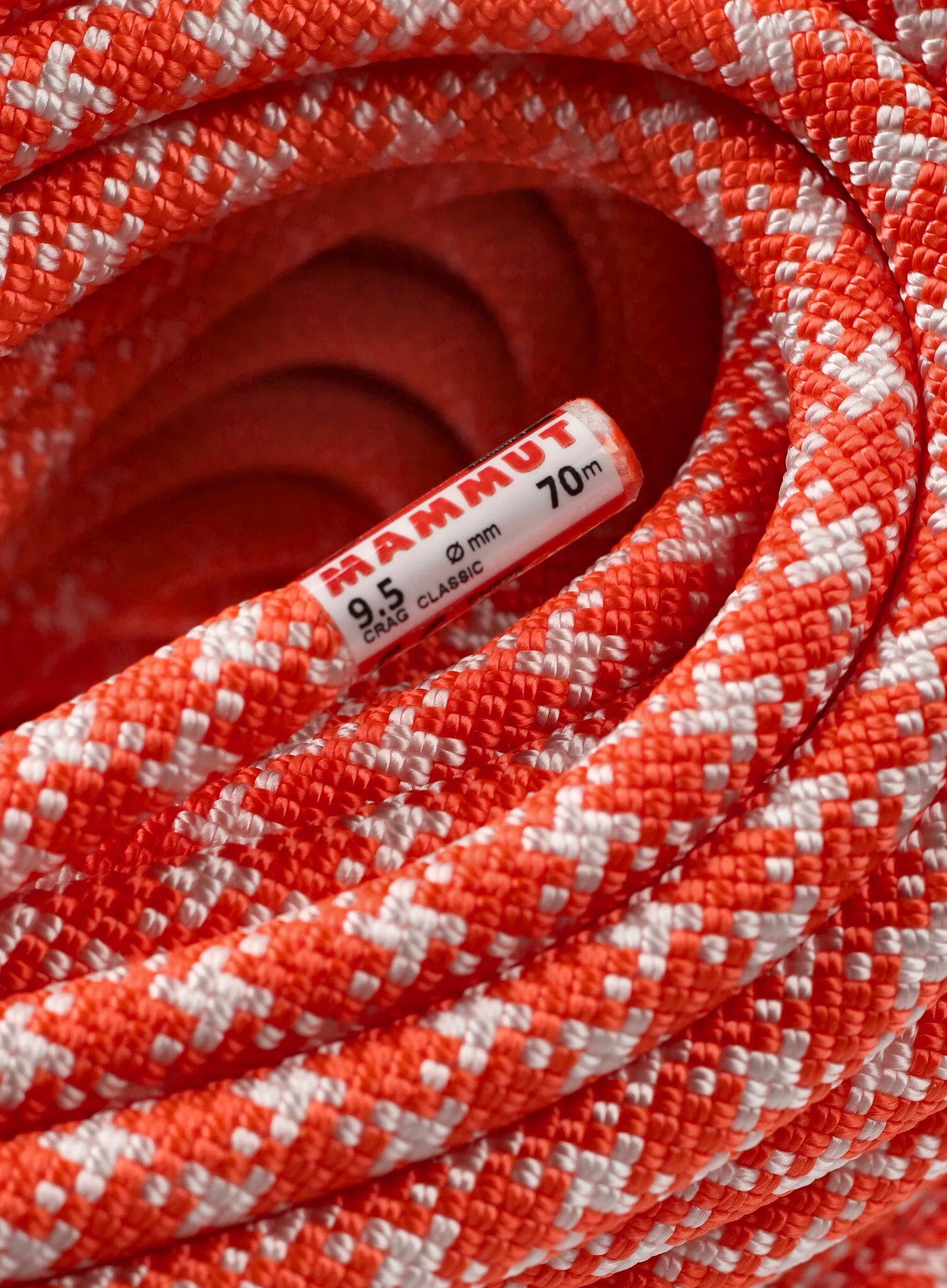 Plezalna vrv Mammut 9.5 Crag Classic Rope 70 m - white/vibrant orange