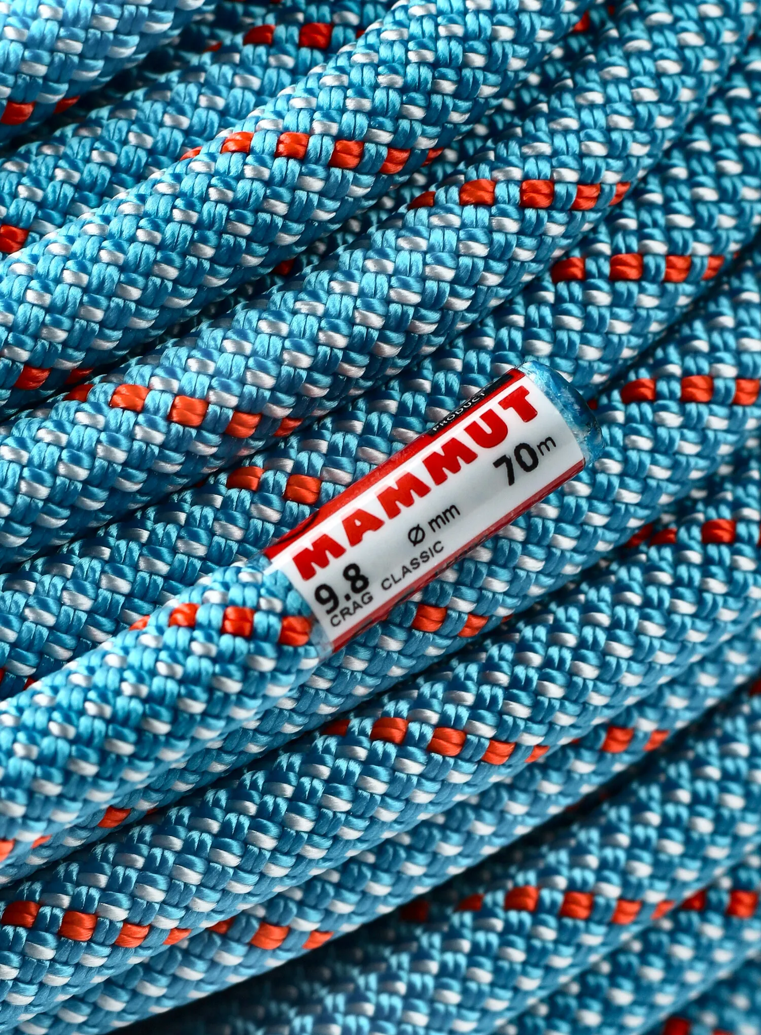 Plezalna vrv Mammut 9.8 Crag Classic Rope 70 m - white/ice mint
