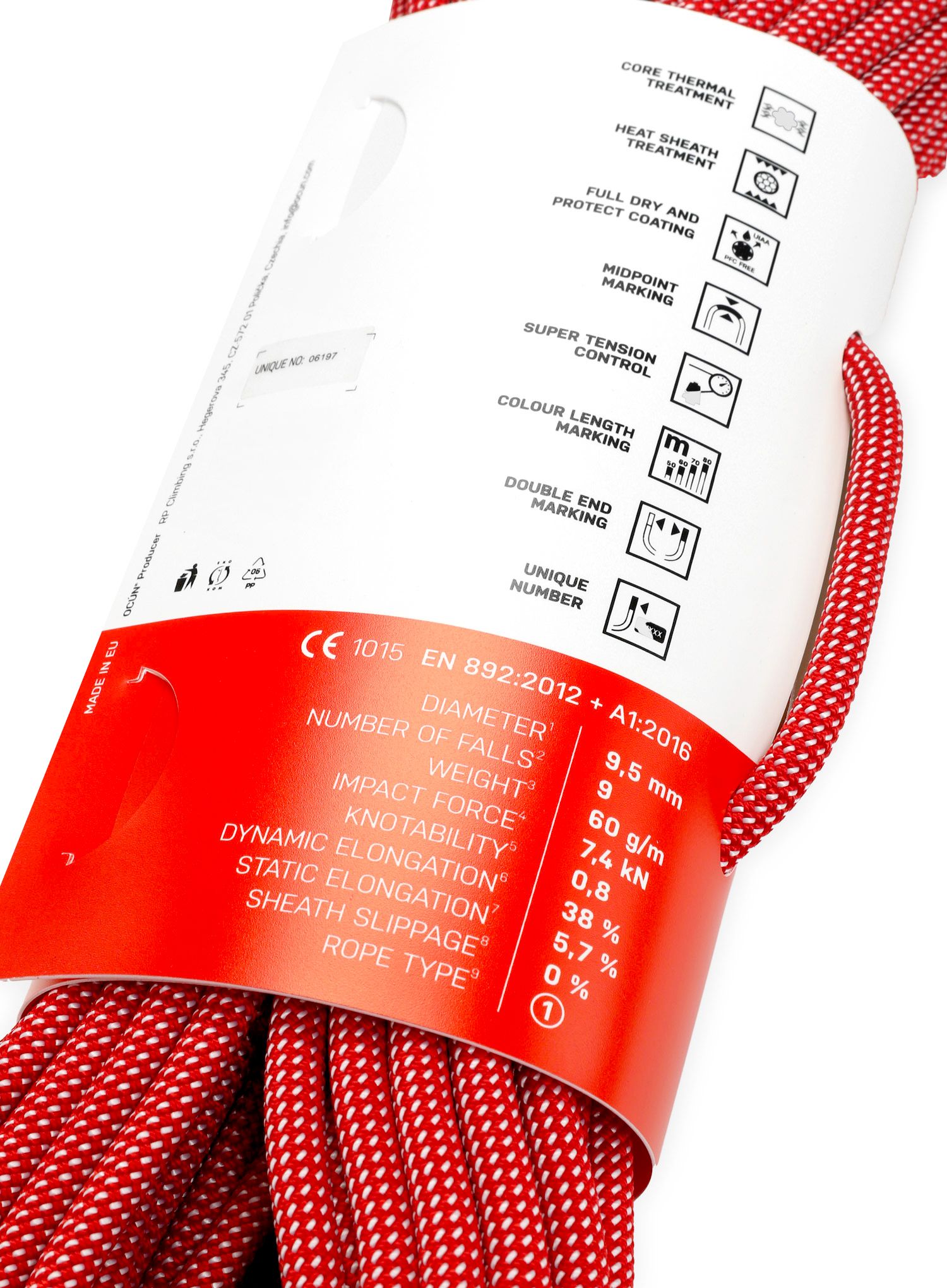 Plezalna vrv Ocun Spirit 9,5 mm 80 m - red/white