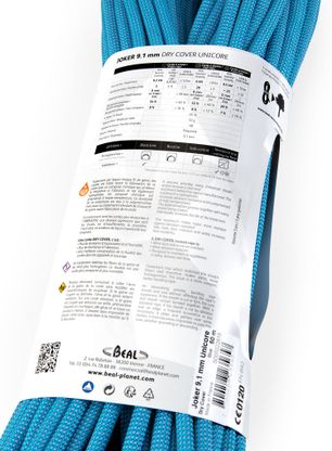 Plezalna vrv Beal Joker 9,1 mm 50 m Unicore Dry Cover - blue