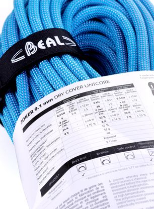 Plezalna vrv Beal Joker 9,1 mm 60 m Unicore Dry Cover - blue