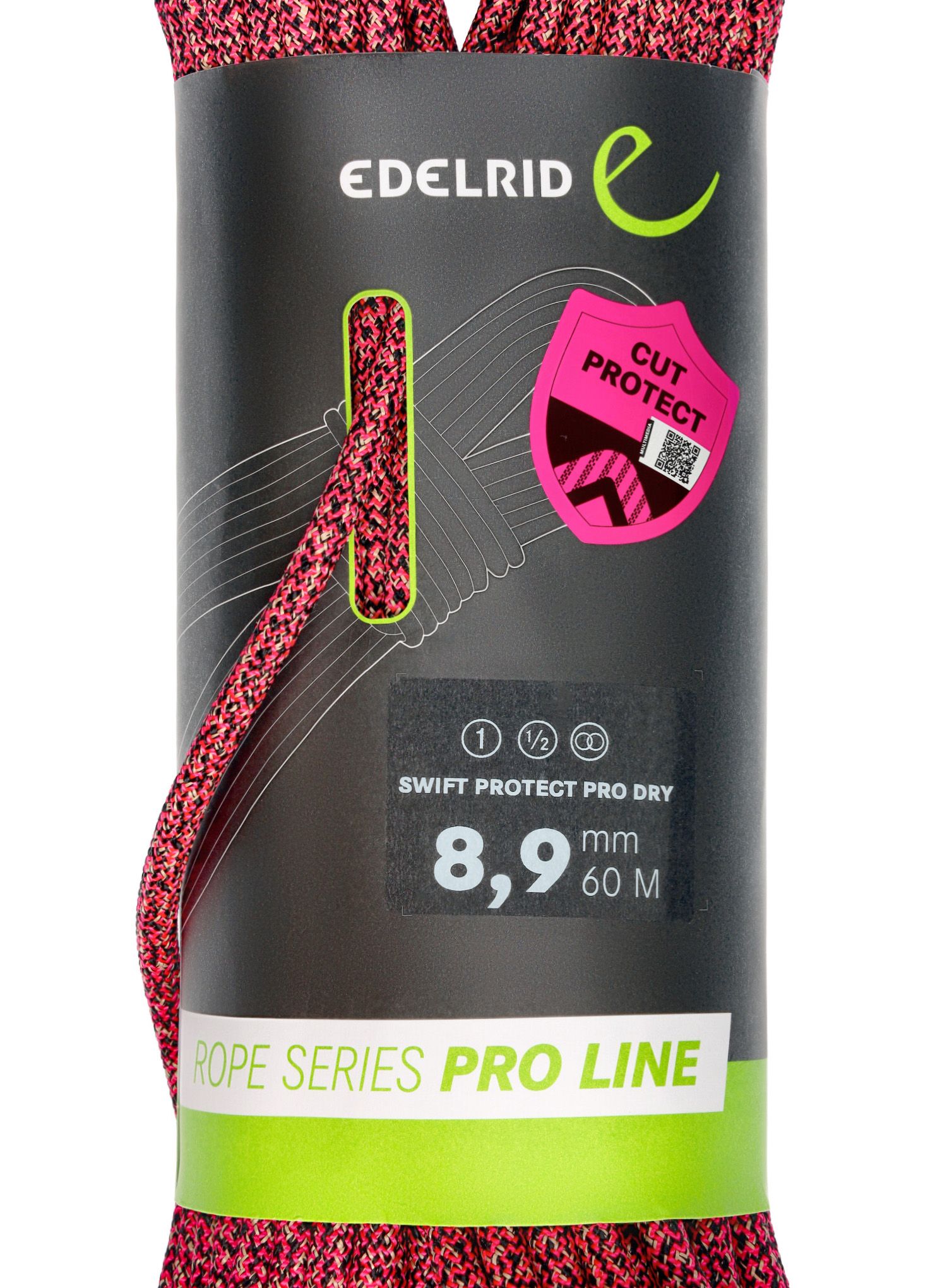 Dinamična vrv Edelrid Swift Protect Pro Dry 8,9 mm 60 m - night-fire
