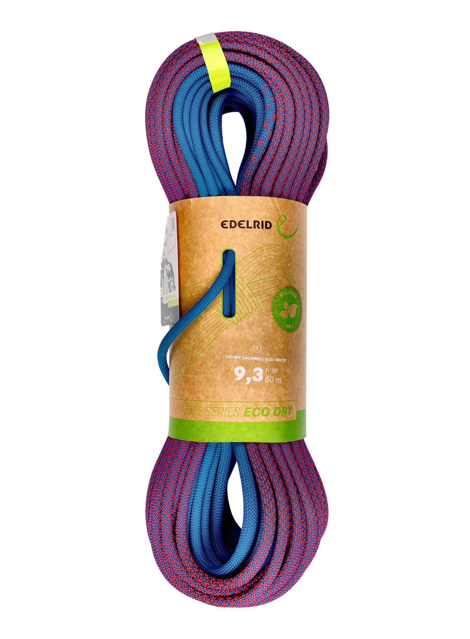 Plezalna vrv Edelrid Tommy Caldwell Eco Dry CT 9,3 mm 60 m - pink/turquoise