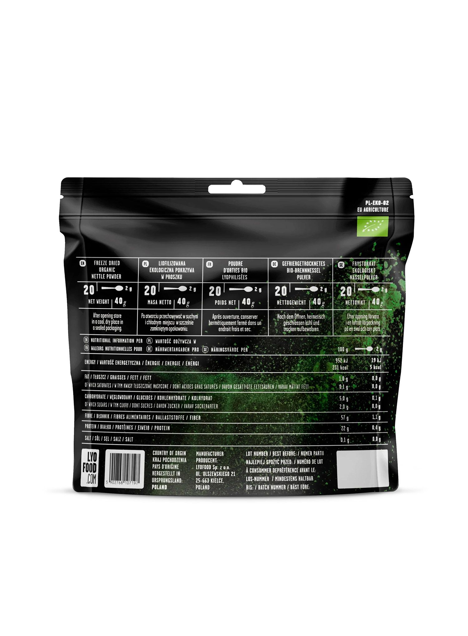 Liofilizat LYOFOOD Ekološka kopriva v prahu 40 g
