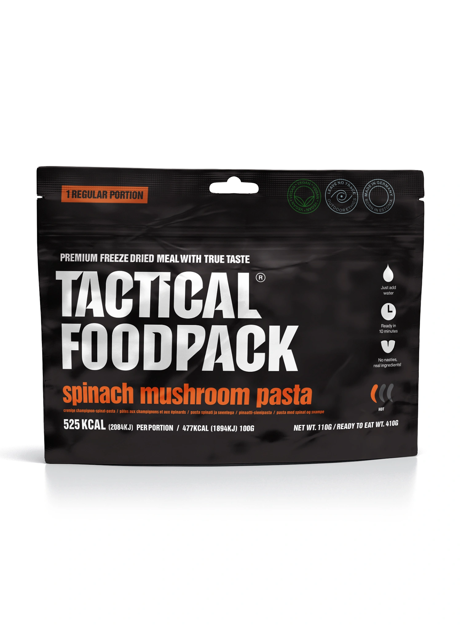 Liofilizat Tactical Foodpack Testenine s špinačo in gobami 410 g