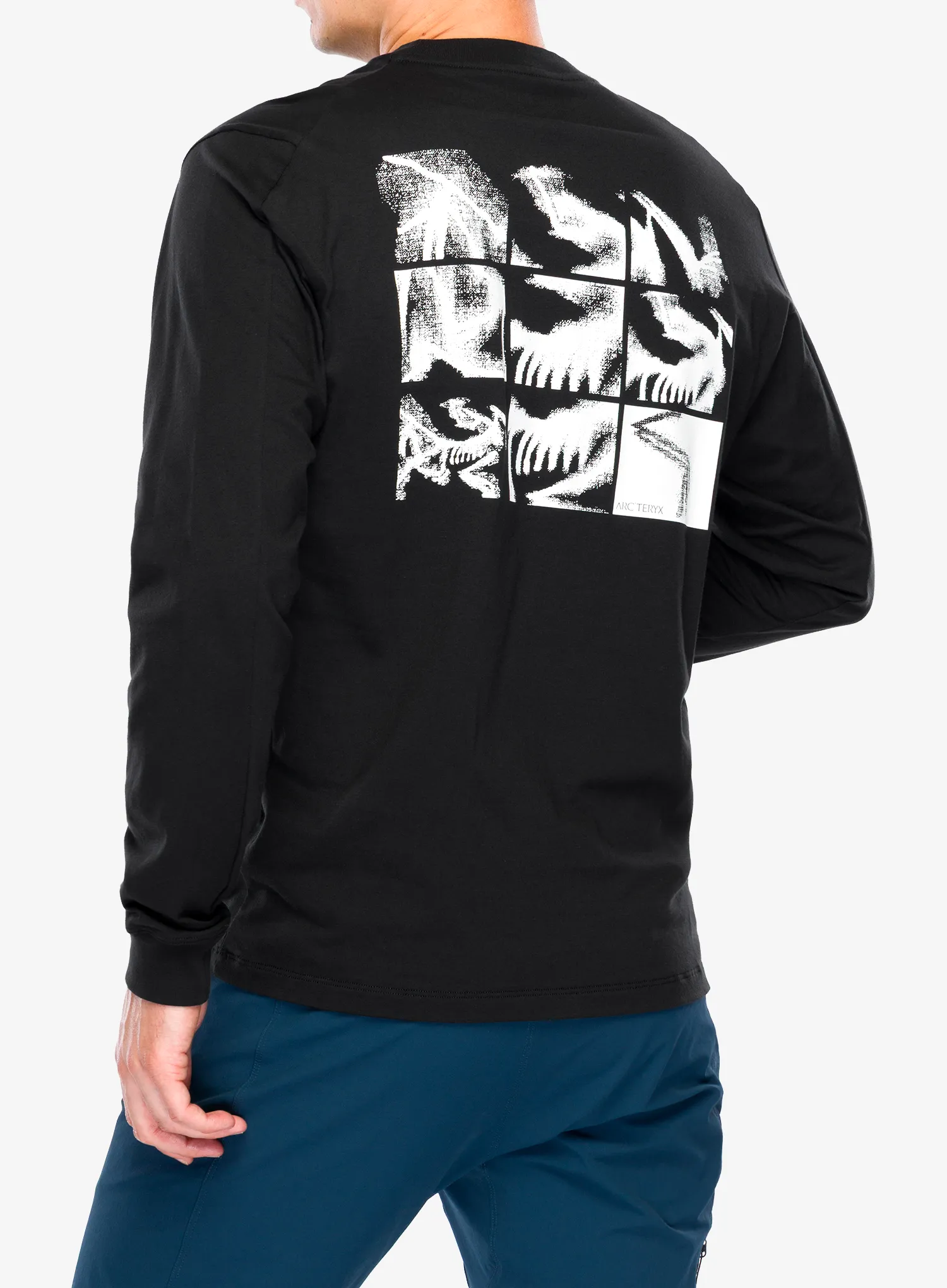 Majica z dolgimi rokavi Arcteryx Kragg SL Cotton Bird Tile LS - black/arctic silk