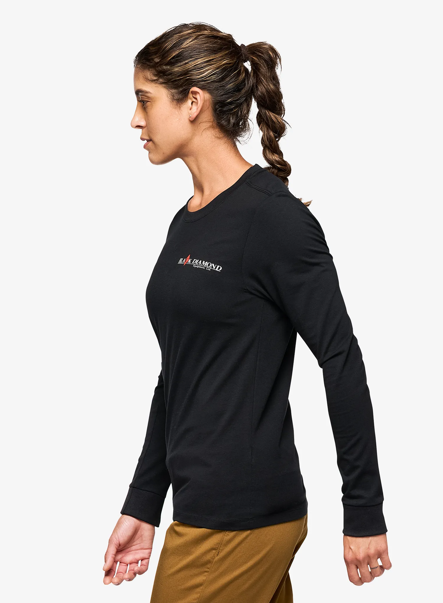 Ženski longsleeve Black Diamond Heritage Wordmark LS Tee - black