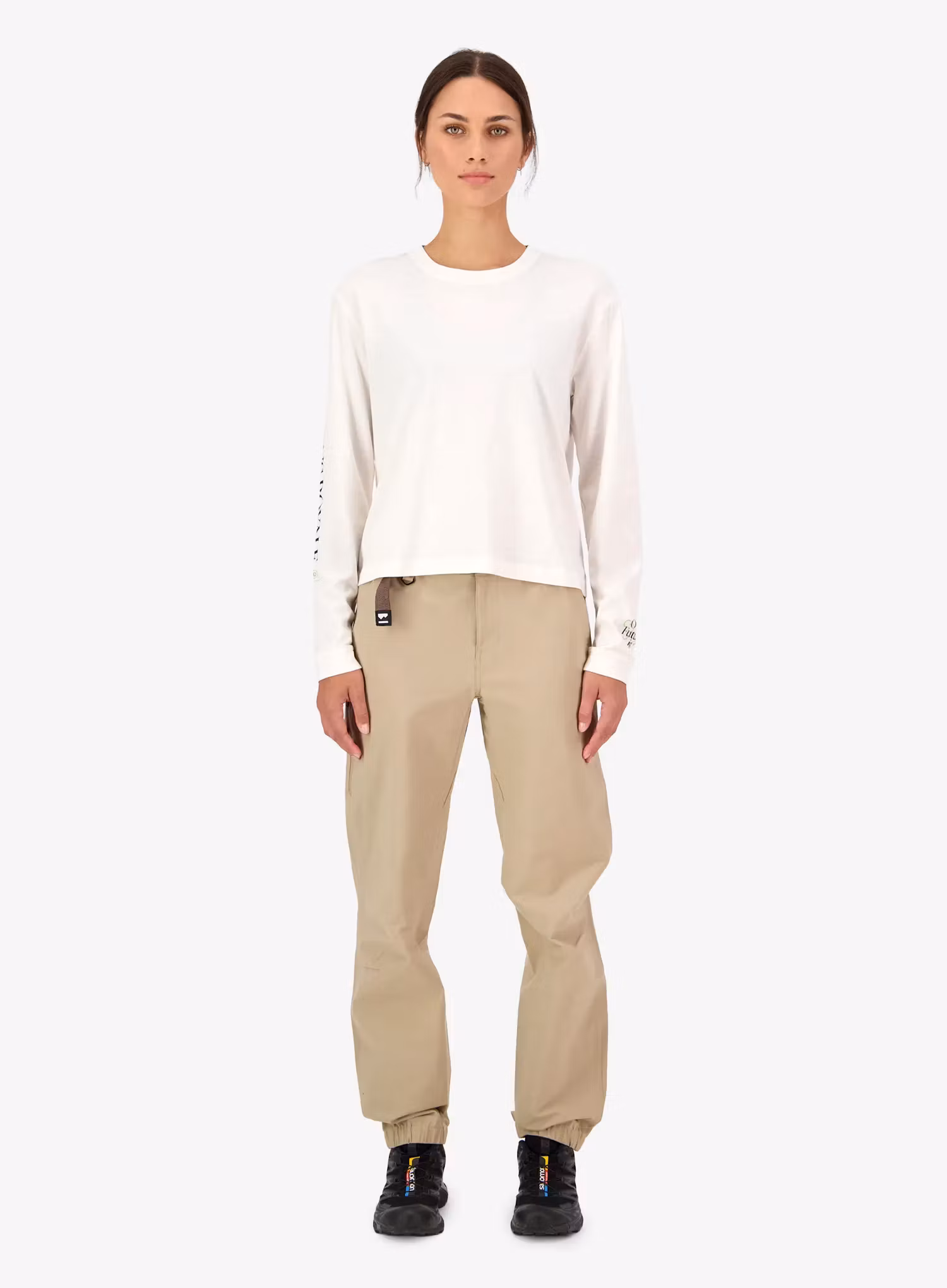 Ženski longsleeve Mons Royale Yonder Merino Organic Cotton - vintage white