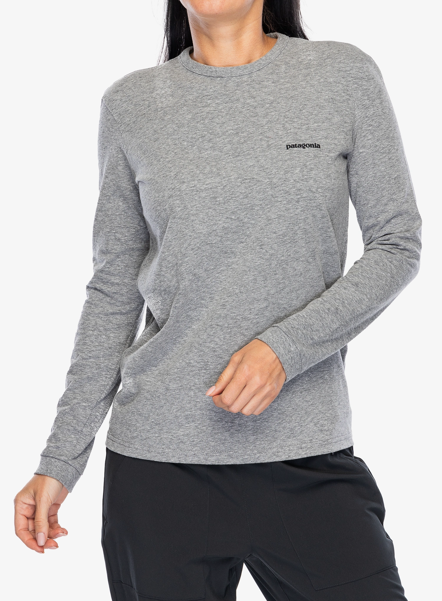 Ženski longsleeve Patagonia L/S P-6 Logo Responsibili-Tee - gravel heather