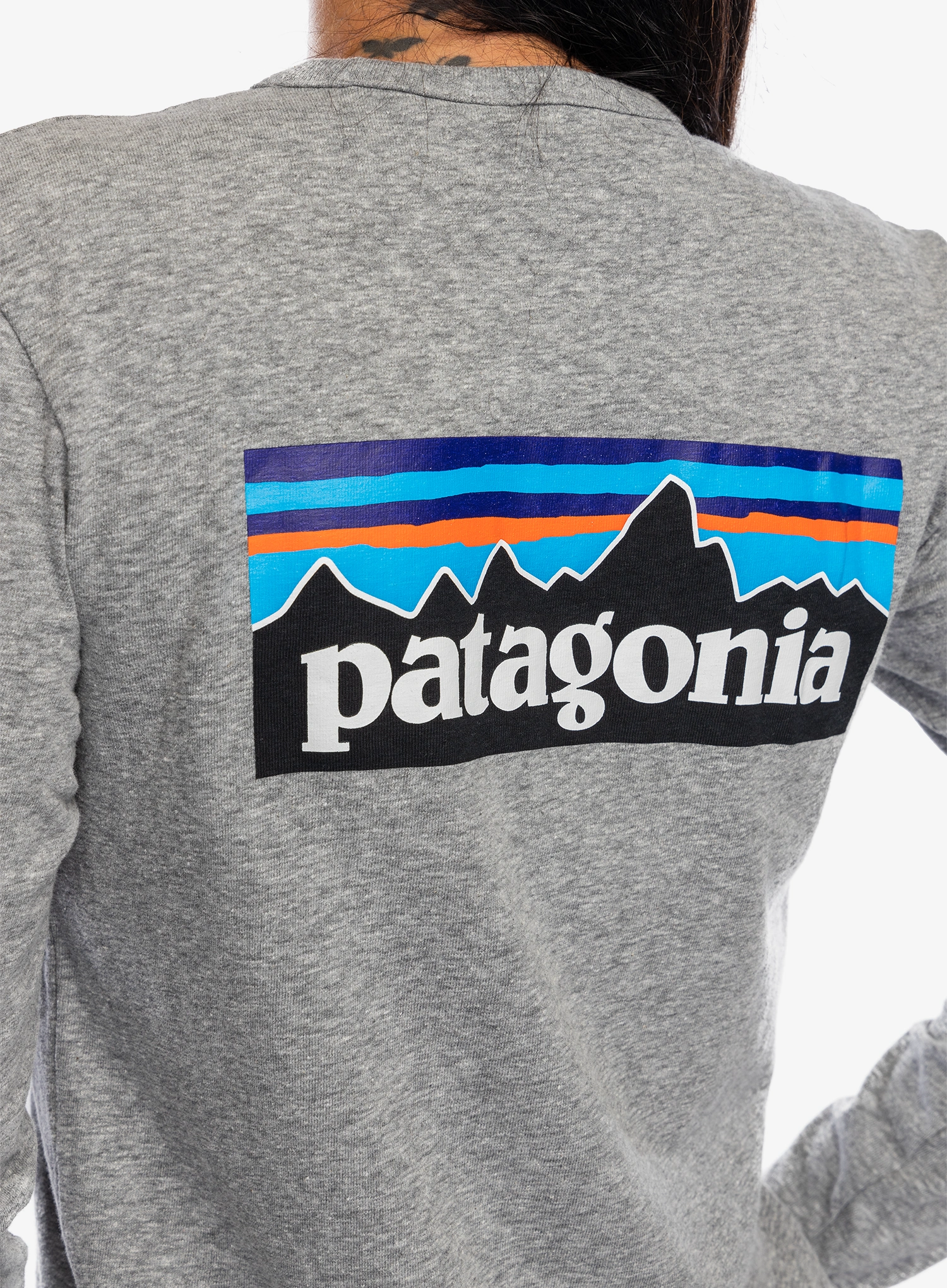Ženski longsleeve Patagonia L/S P-6 Logo Responsibili-Tee - gravel heather