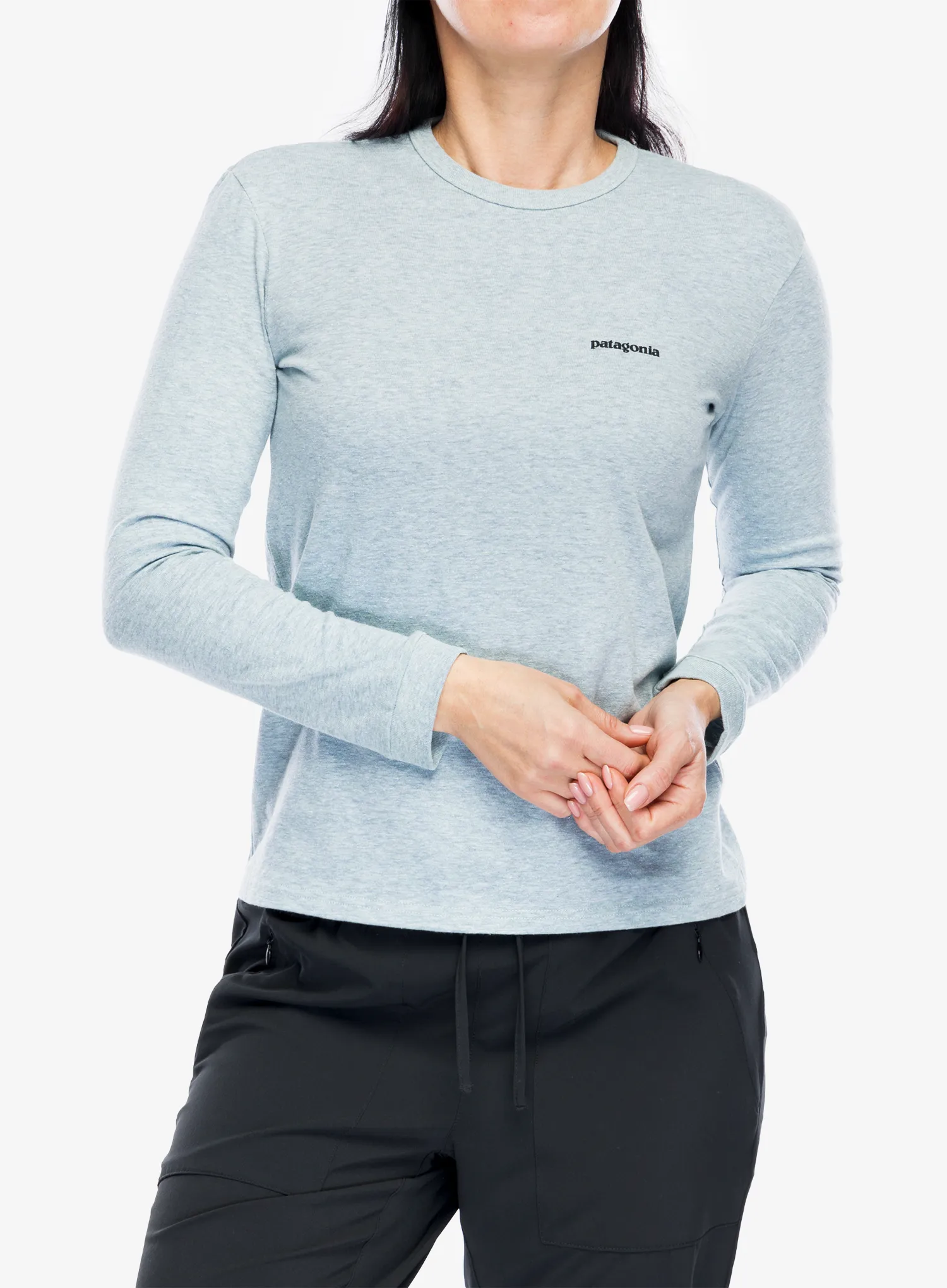 Ženski longsleeve Patagonia L/S P-6 Logo Responsibili-Tee - thermal blue
