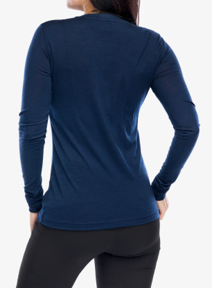 Ženski longsleeve Sensor Merino Active Songbirds Tee LS - deep blue