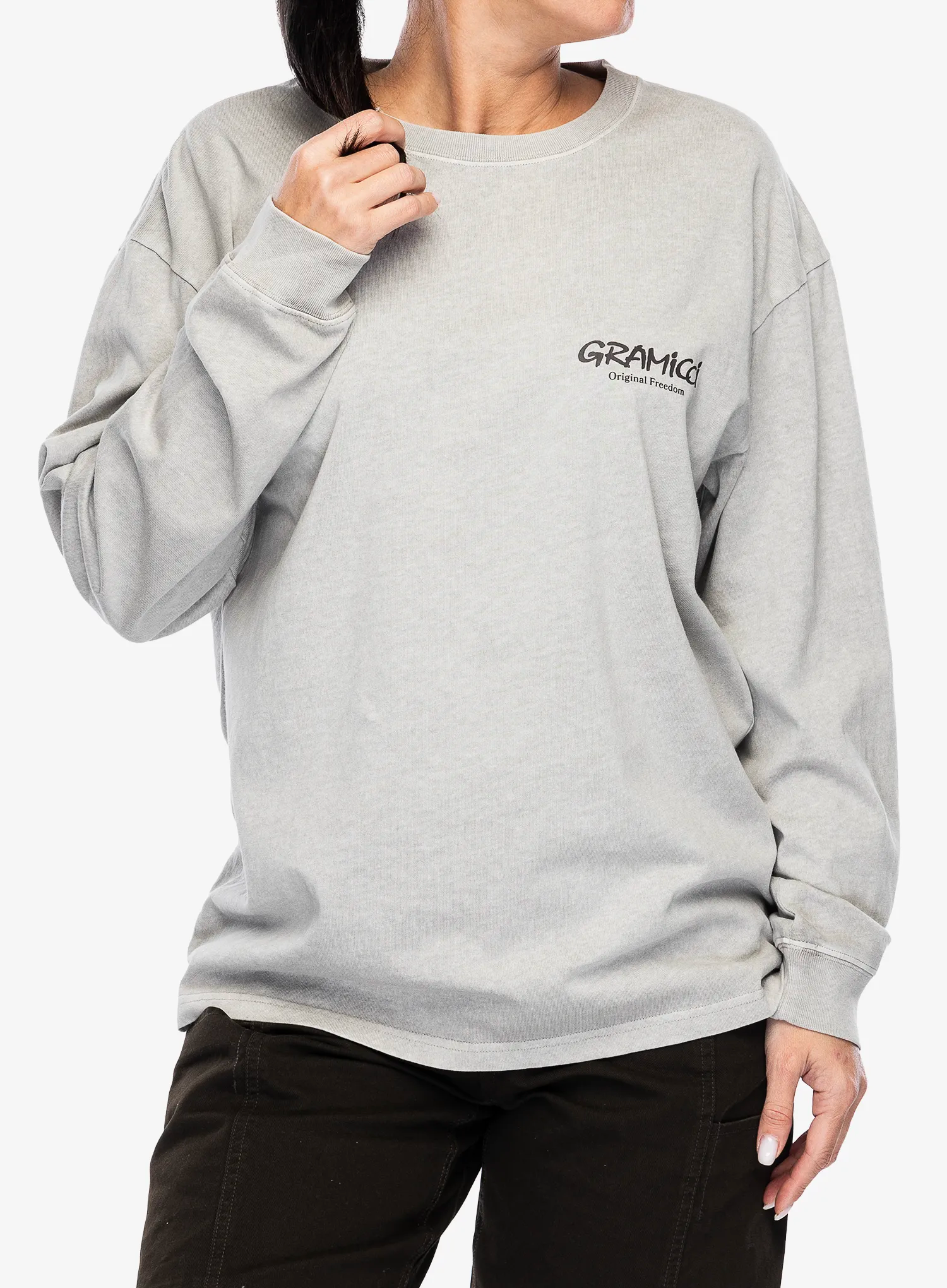 Majica z dolgimi rokavi Gramicci Original Freedom LS Tee - pigment slate