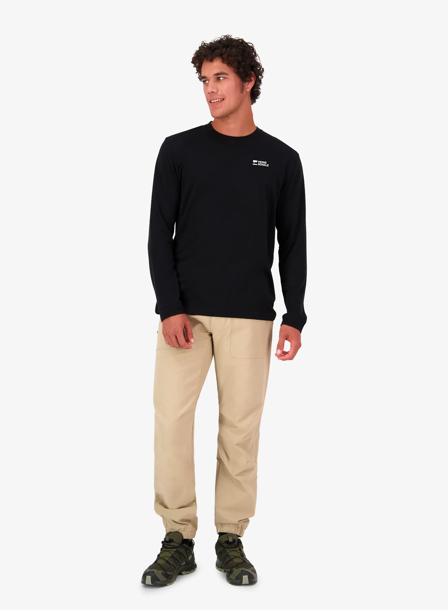 Majica z dolgimi rokavi Mons Royale Icon Merino Long Sleeve - black