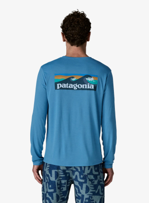 Majica z dolgimi rokavi Patagonia L/S Cap Cool Daily Shirt Boardshort Logo - shore blue/l.shore blue x-dye