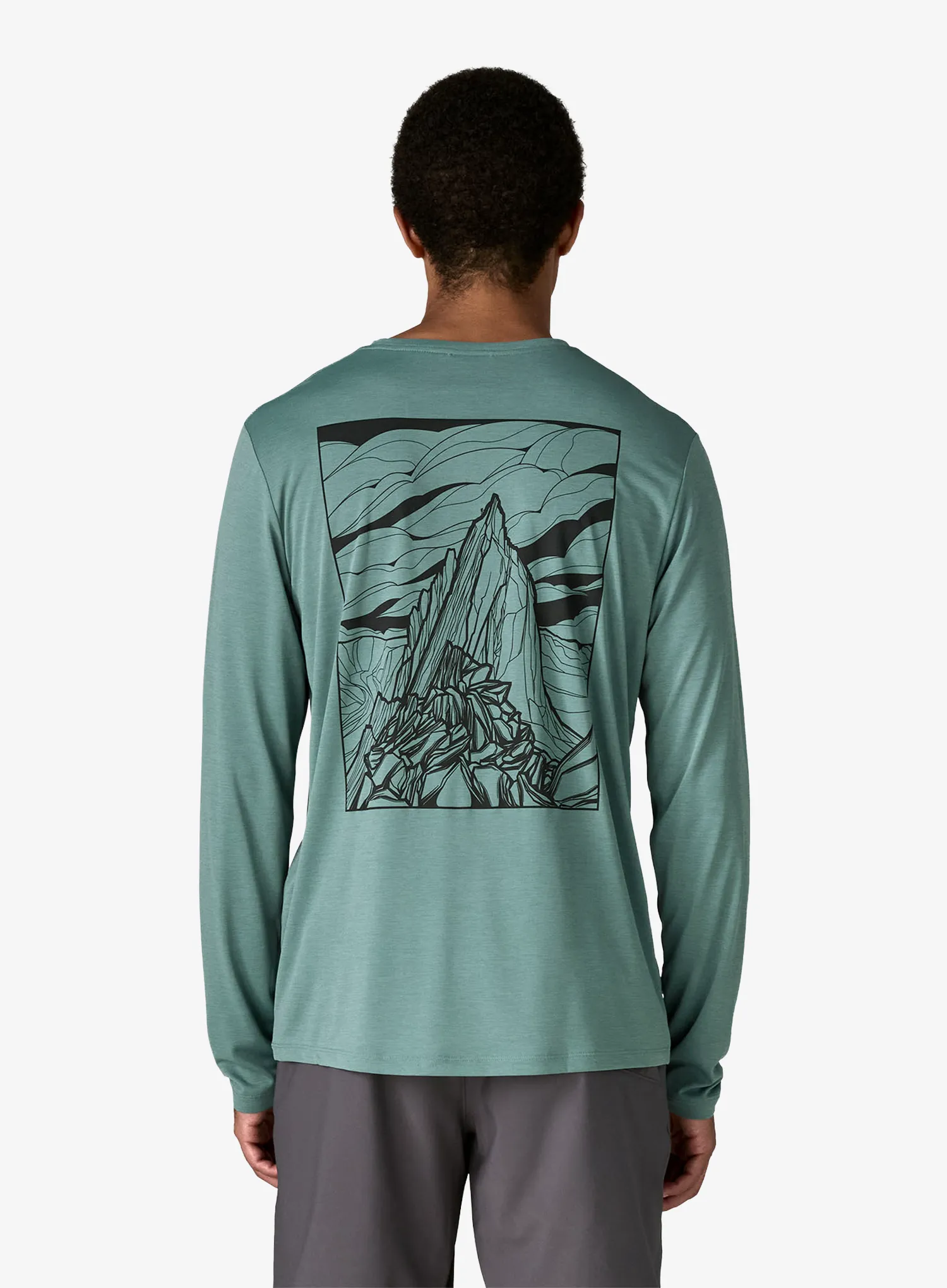 Majica z dolgimi rokavi Patagonia L/S Cap Cool Daily Shirt Cloud Crag - blue sage/l.blue sage x-dye