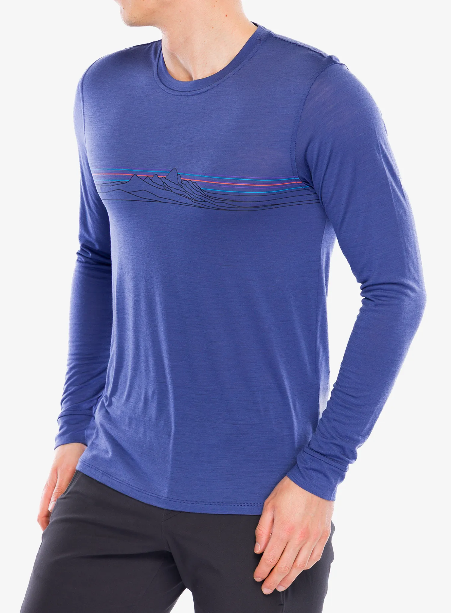 Majica z dolgimi rokavi Patagonia L/S Cap Cool Merino Graphic Shirt - strata stripe/solstice purple