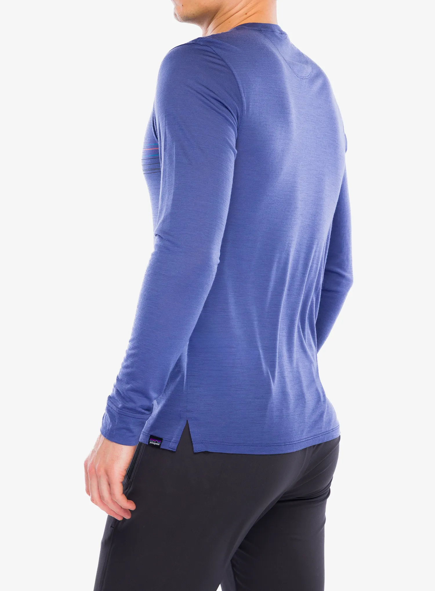 Majica z dolgimi rokavi Patagonia L/S Cap Cool Merino Graphic Shirt - strata stripe/solstice purple