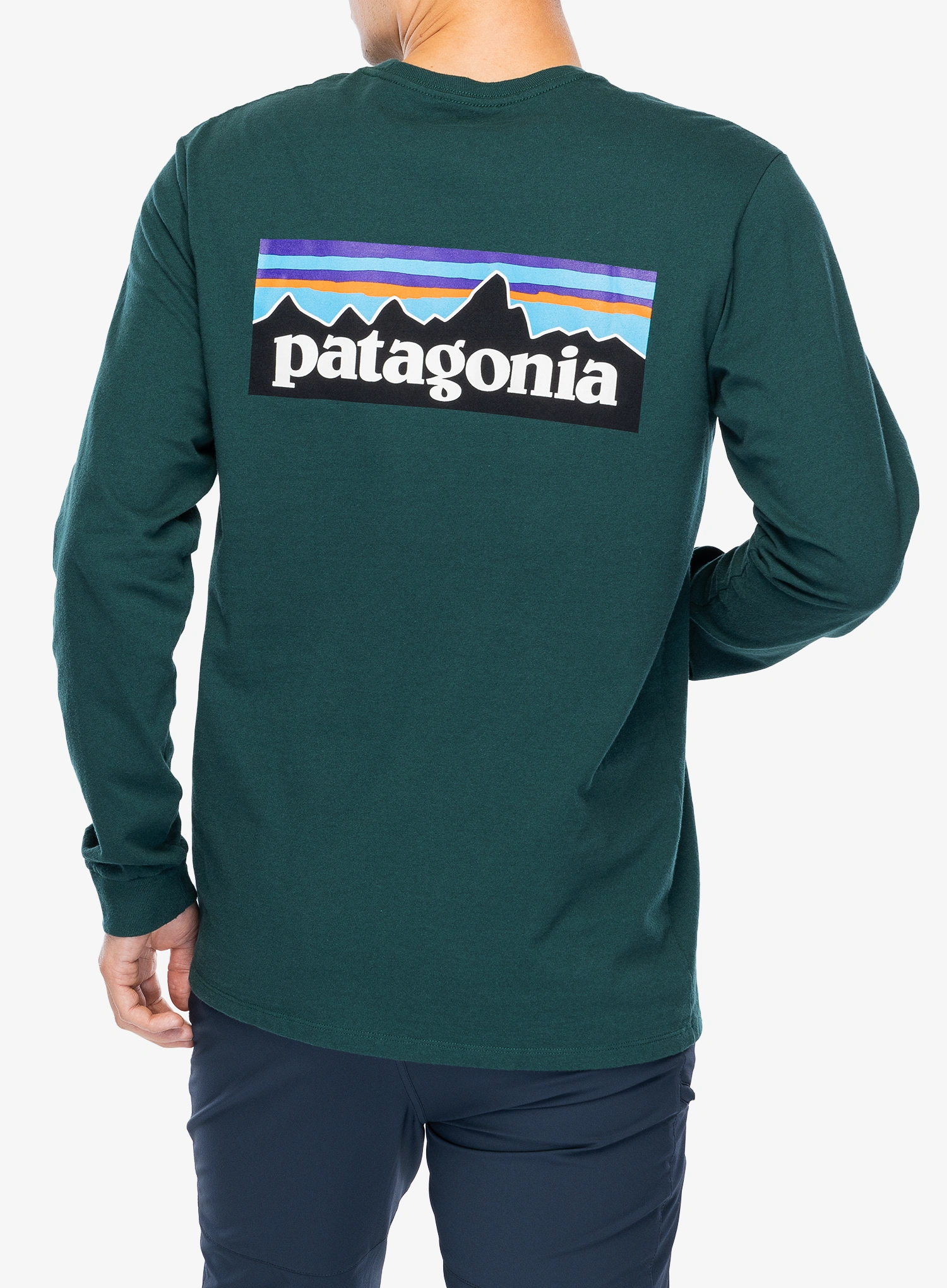Majica z dolgimi rokavi Patagonia L/S P-6 Logo Responsibili-Tee - cascade green