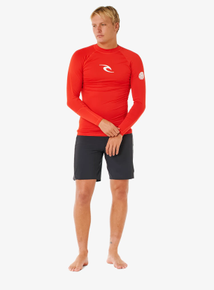 Majica z dolgimi rokavi Rip Curl Lycra Waves Upf Perf L/S - lava red