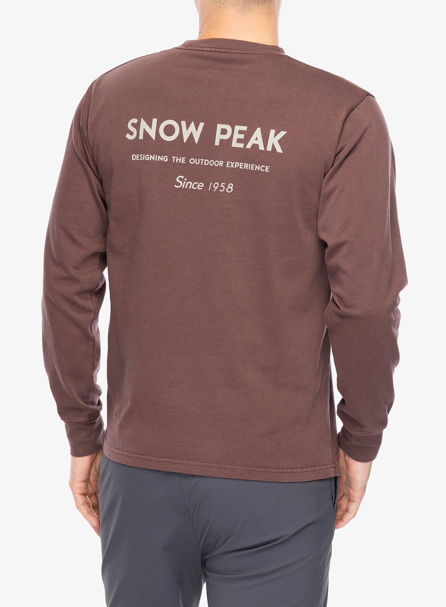 Majica z dolgimi rokavi Snow Peak Garment Dyed L/S T-Shirt - burgundy