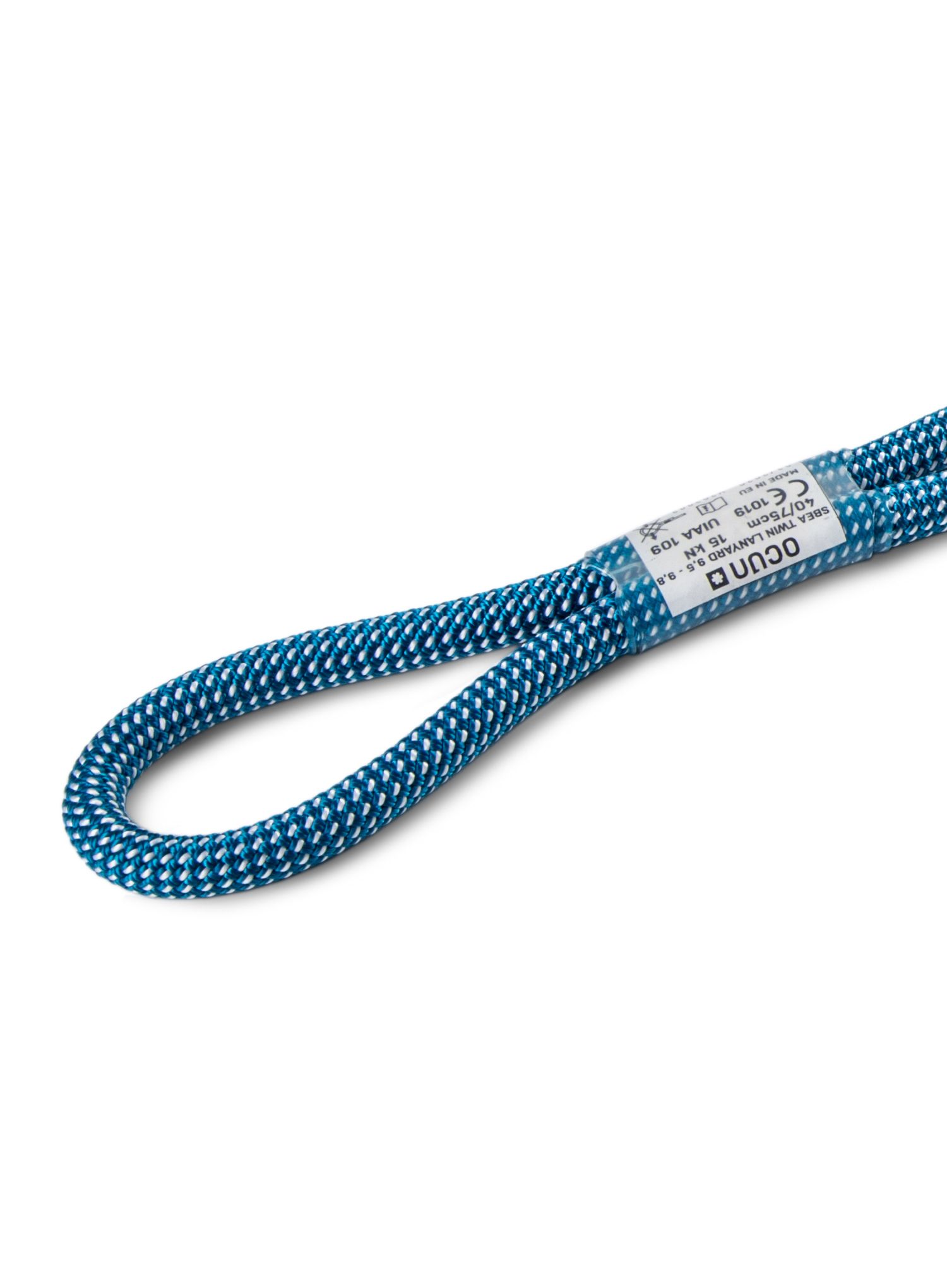 Samovarovalni komplet Ocun Sbea Twin Lanyard 9,5-9,8 mm 40/75 cm - blue/white