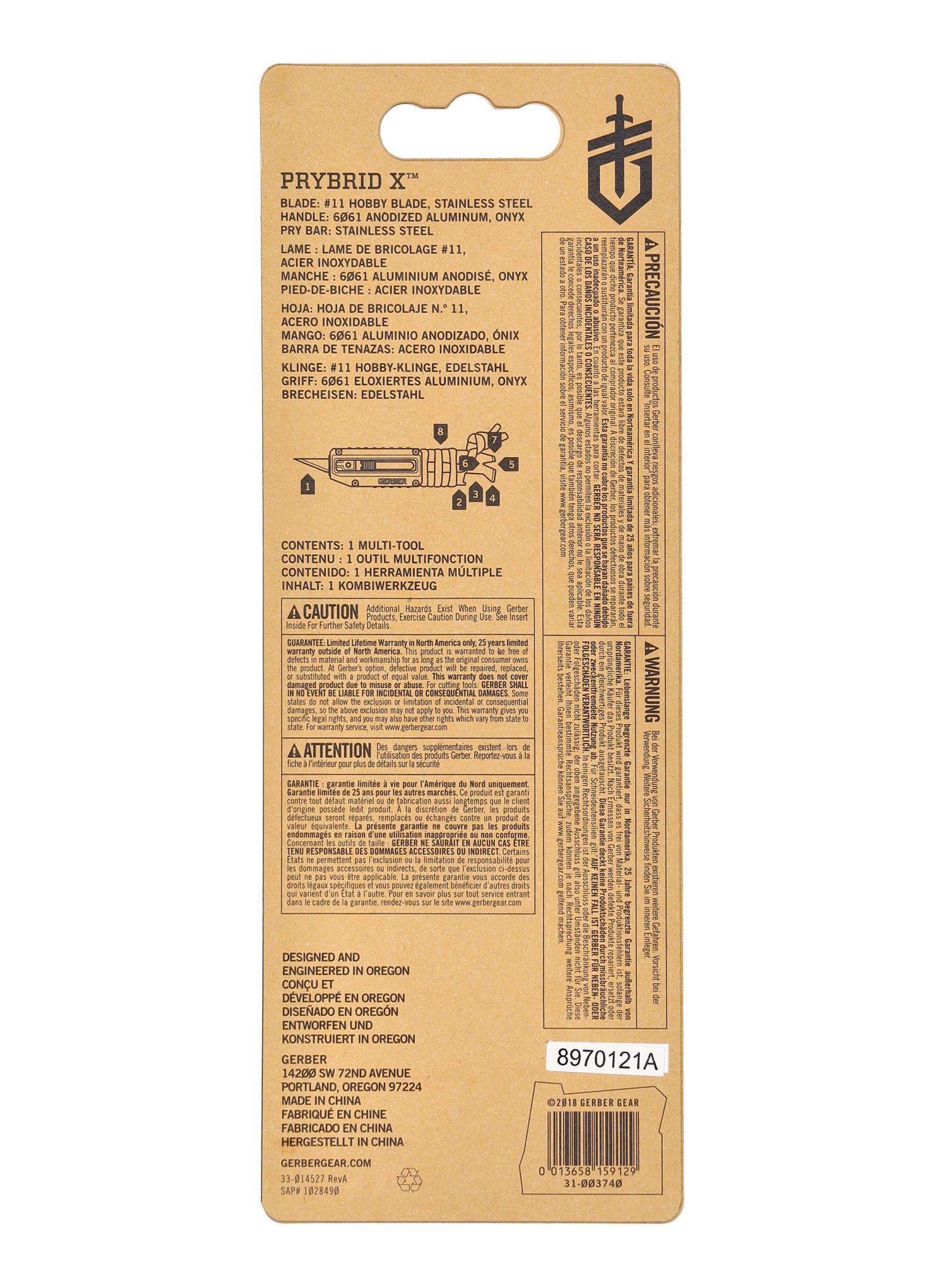 Orodje Gerber Prybrid X - onyx