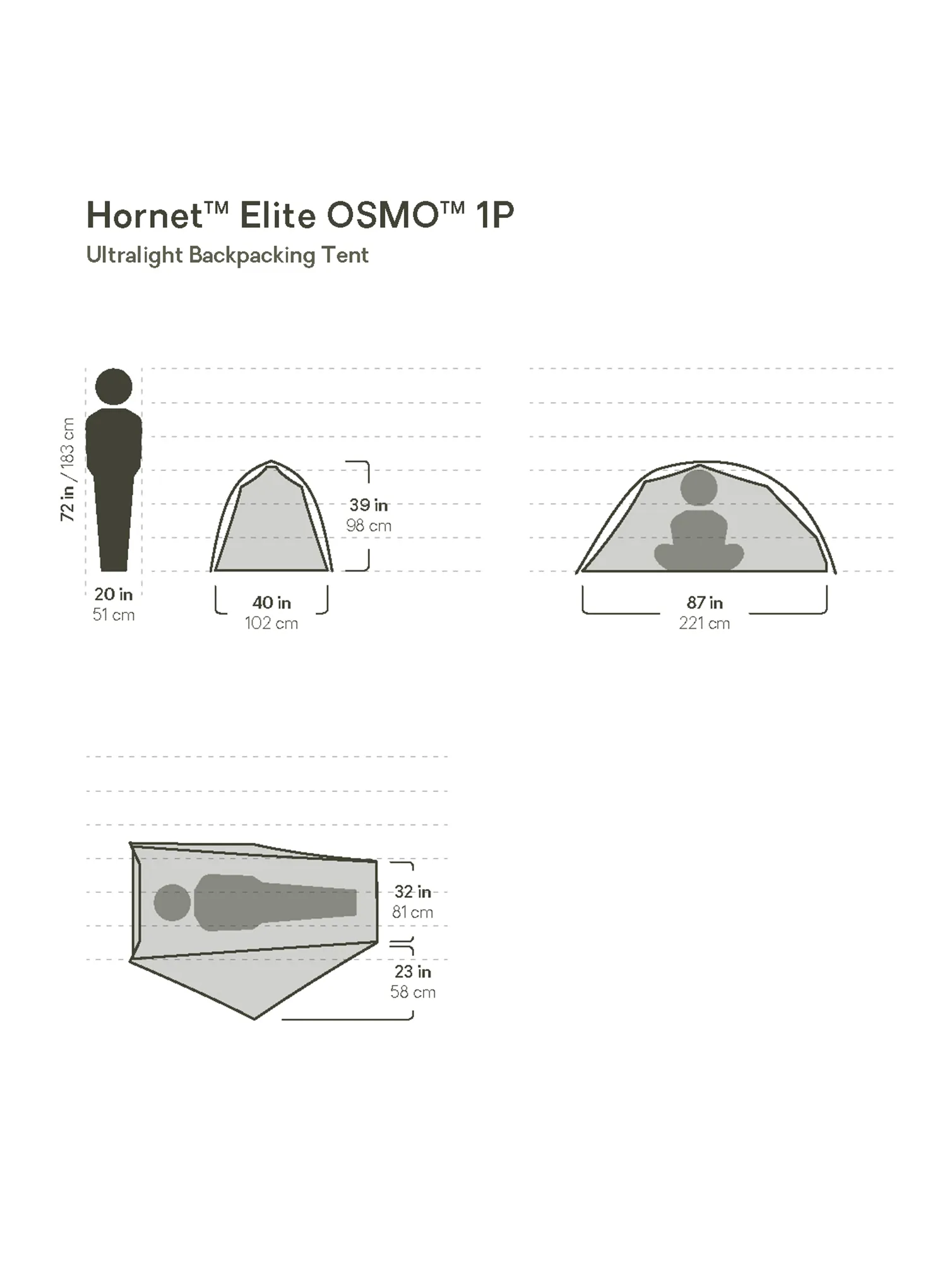 Šotor za eno osebo Nemo Hornet Elite OSMO 1P