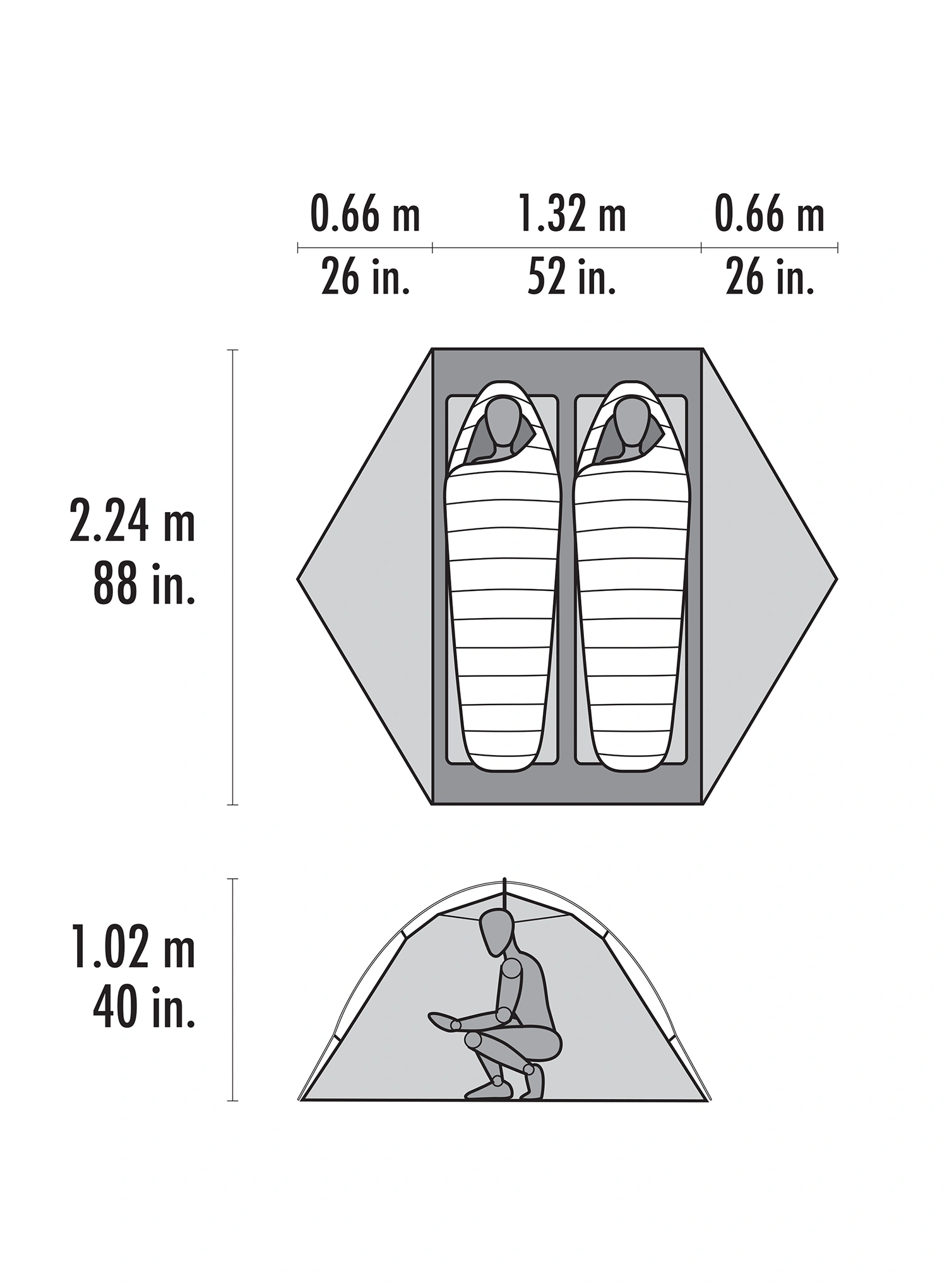 Šotor za 2 osebi MSR Hubba Hubba HD 2P Tent - green
