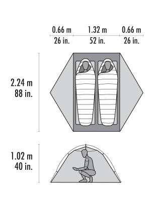 Šotor za 2 osebi MSR Hubba Hubba LT 2P Tent - green