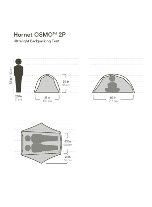 Šotor za 2 osebi Nemo Hornet OSMO 2P - goodnight gray