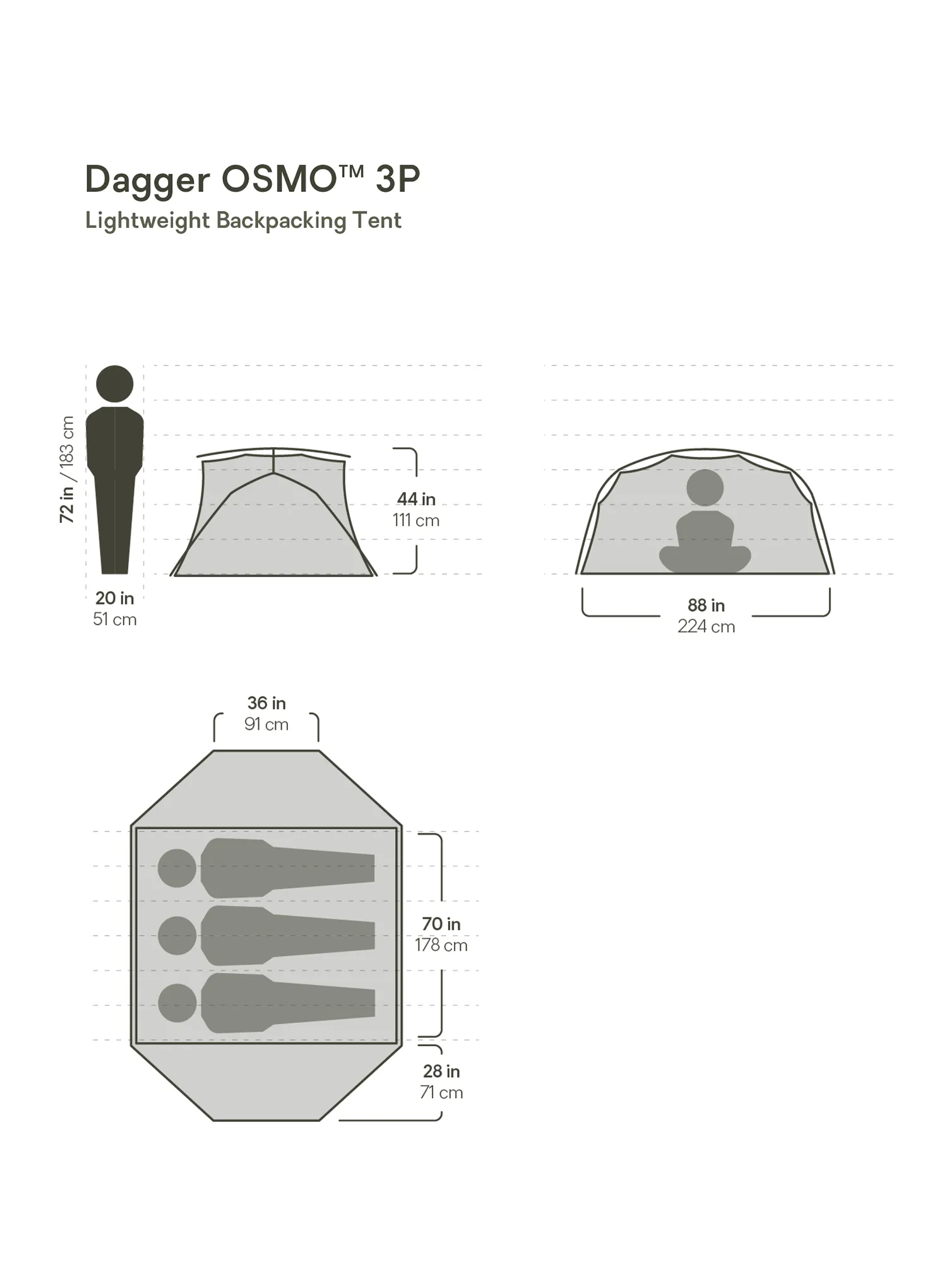 Šotor za 3 osebe Nemo Dagger OSMO 3P
