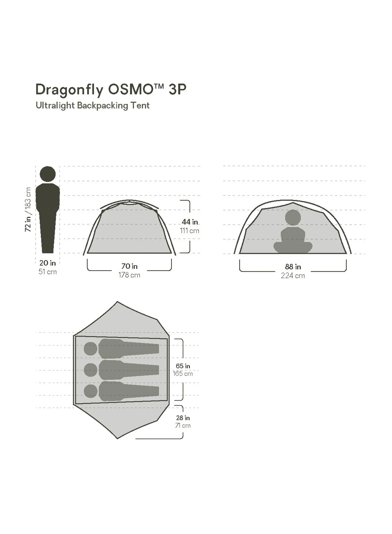 Šotor za 3 osebe Nemo Dragonfly OSMO 3P
