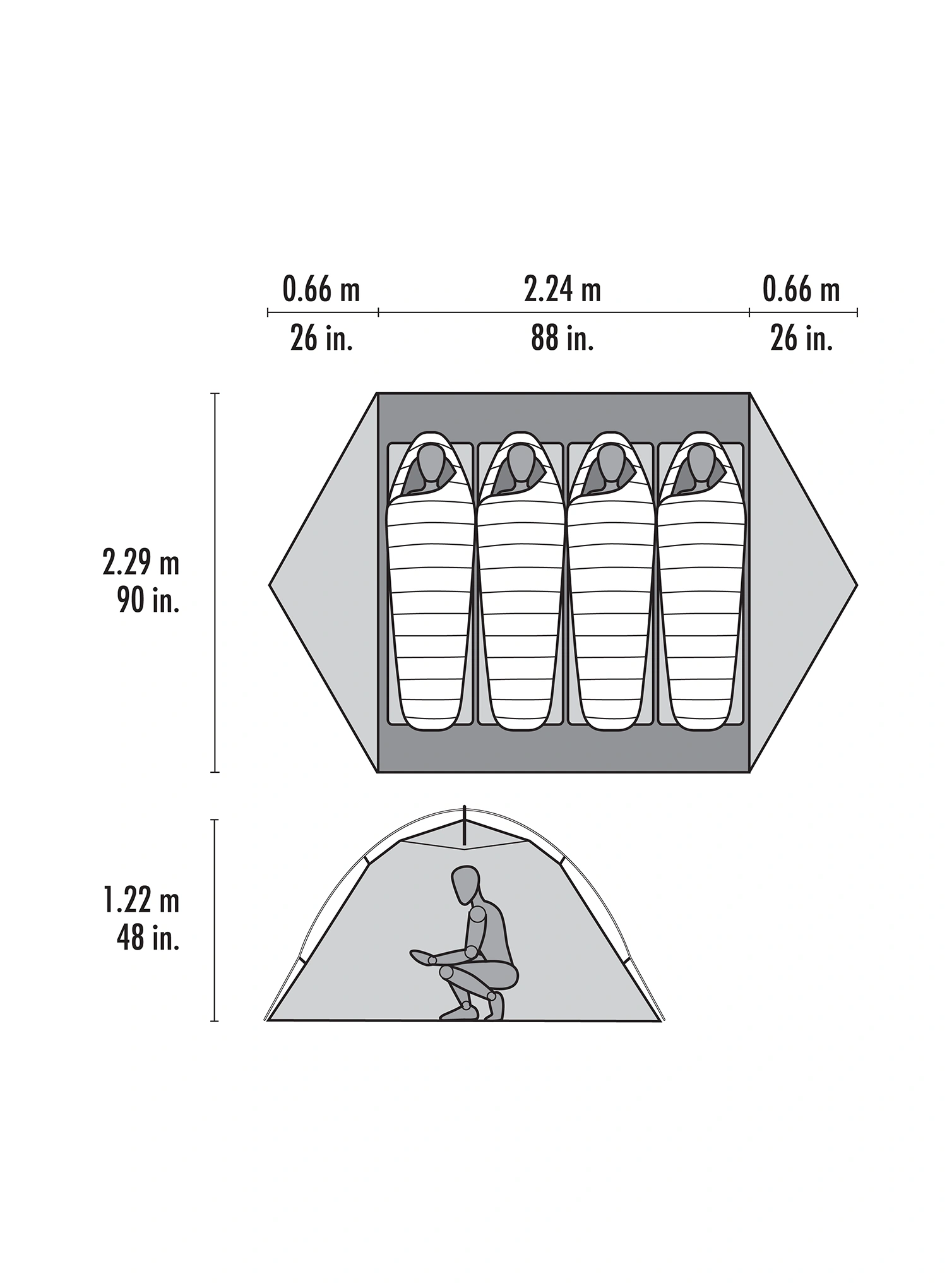 Šotor za 4 osebe MSR Elixir 4 Tent - green
