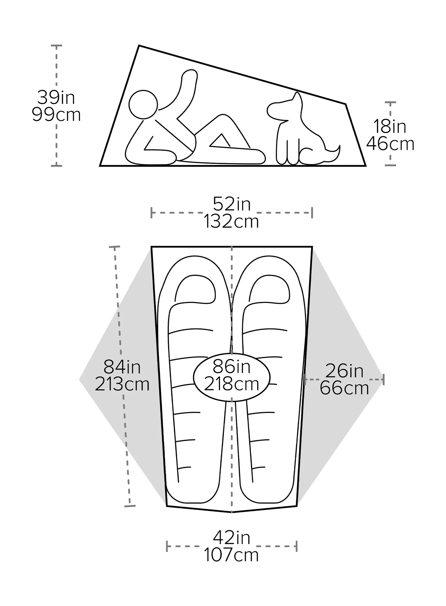 Šotor za dve osebi Big Agnes Tiger Wall UL2 - mercury/evening primrose