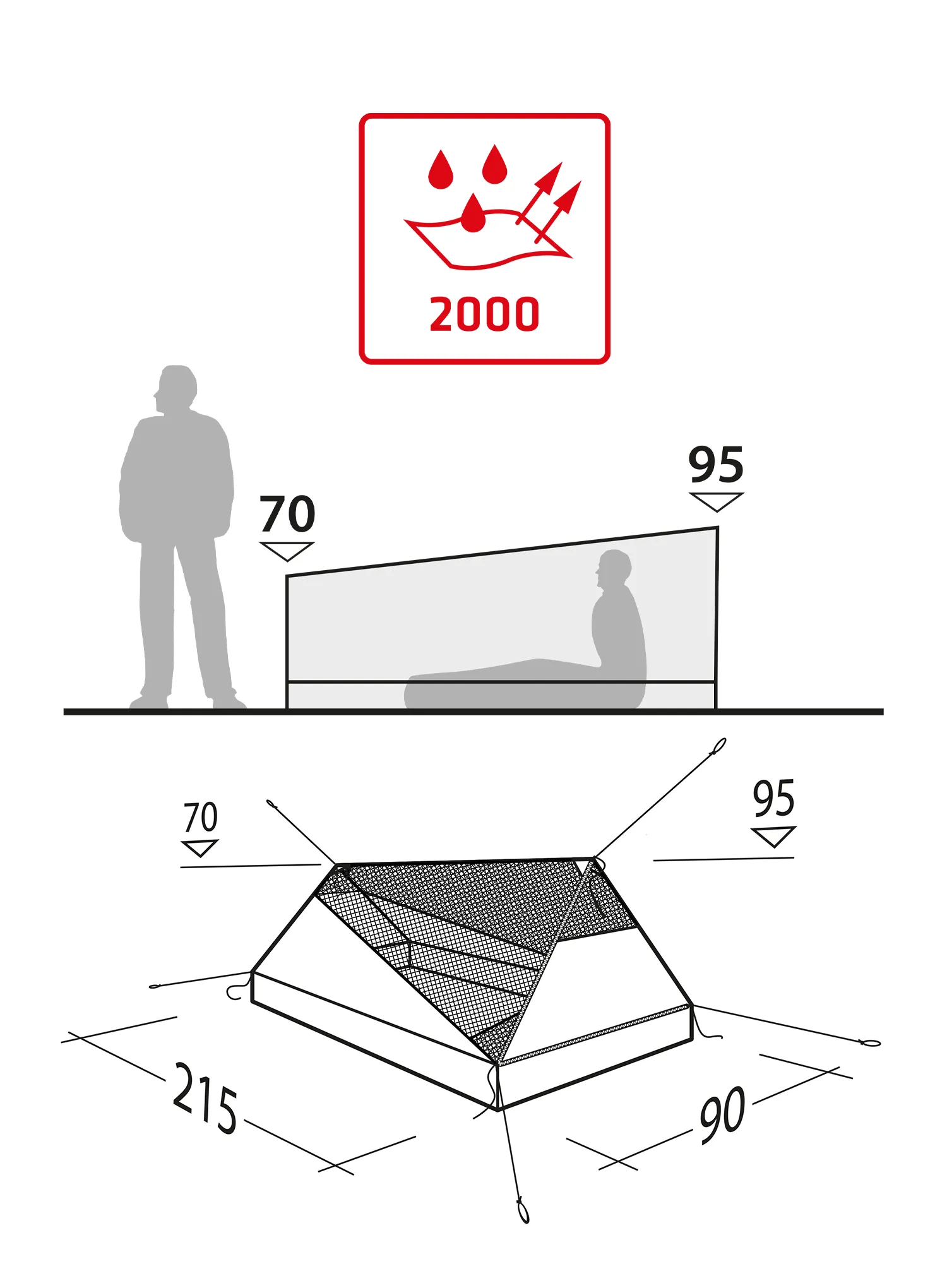 Šotor za 1 osebo Robens Vestis 1 Mesh Tent UL - orange