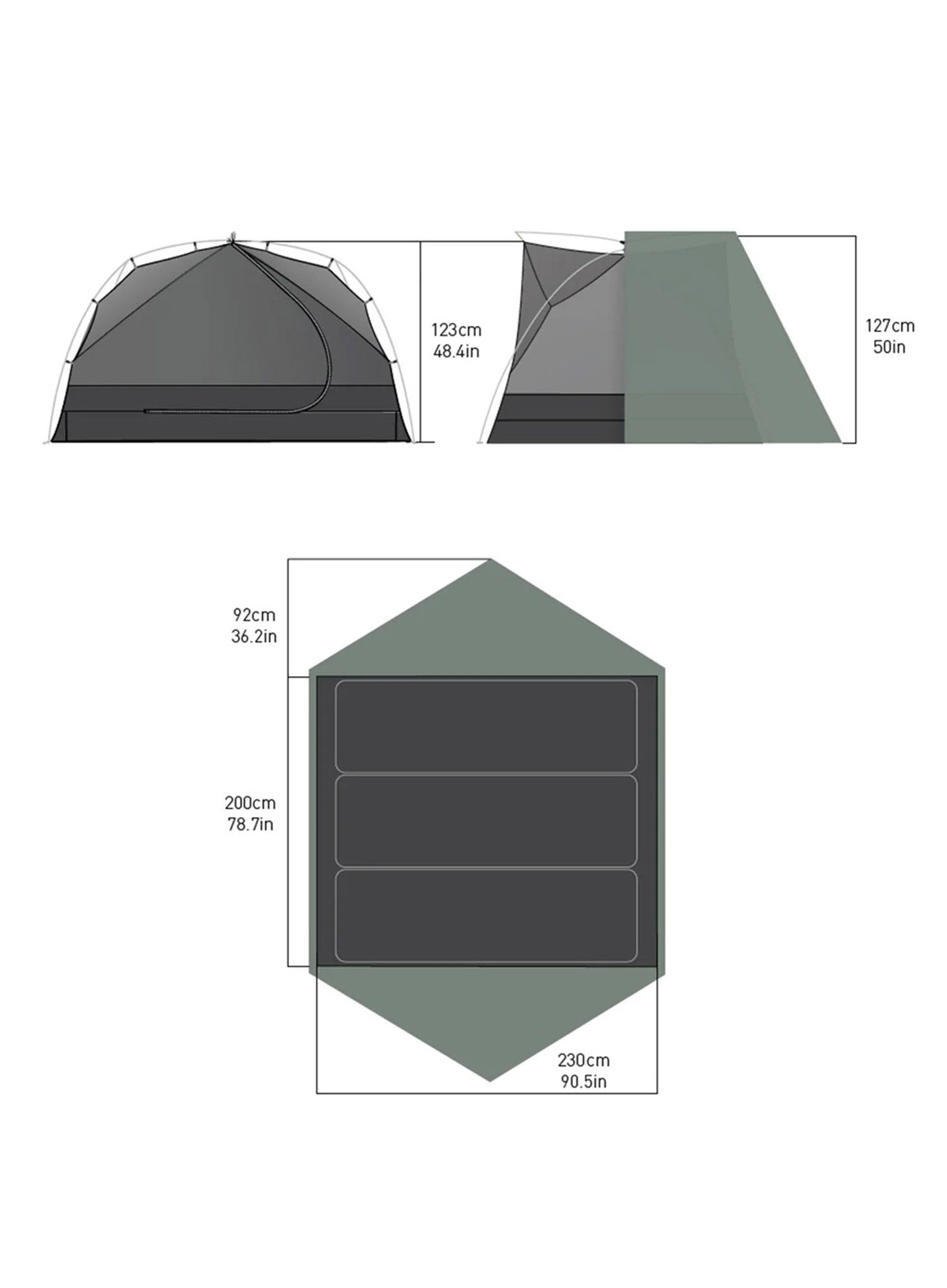 Šotor za 3 osebe Sea To Summit Ikos TR Tent 3 Person Laurel Wreath