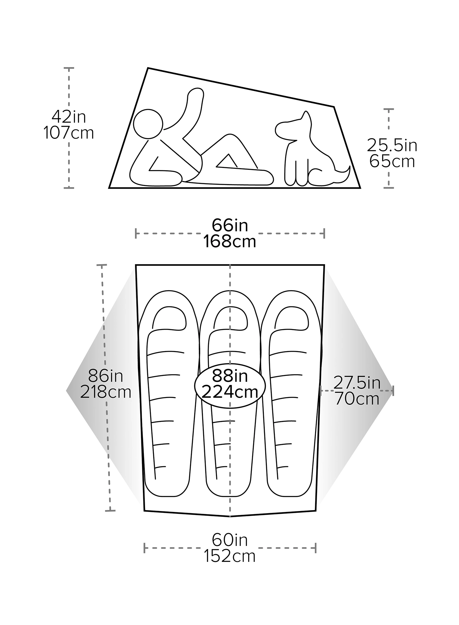 Šotor za tri osebe Big Agnes Tiger Wall UL3 - mercury/evening primrose